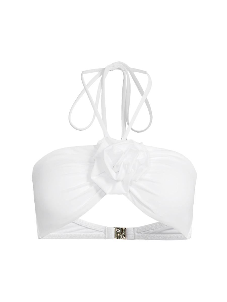 Womens Resort Rosette Halter Bikini Top Product Image