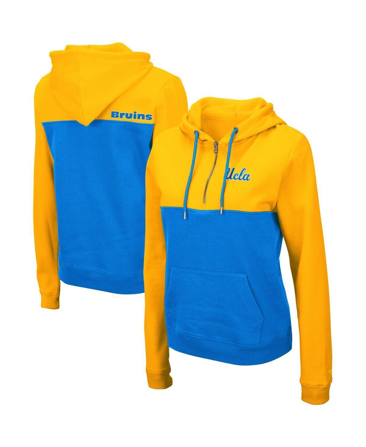 Women's Colosseum Gold/Blue UCLA Bruins Aidan Lightweight Half-Zip Hoodie, Size: XL Product Image