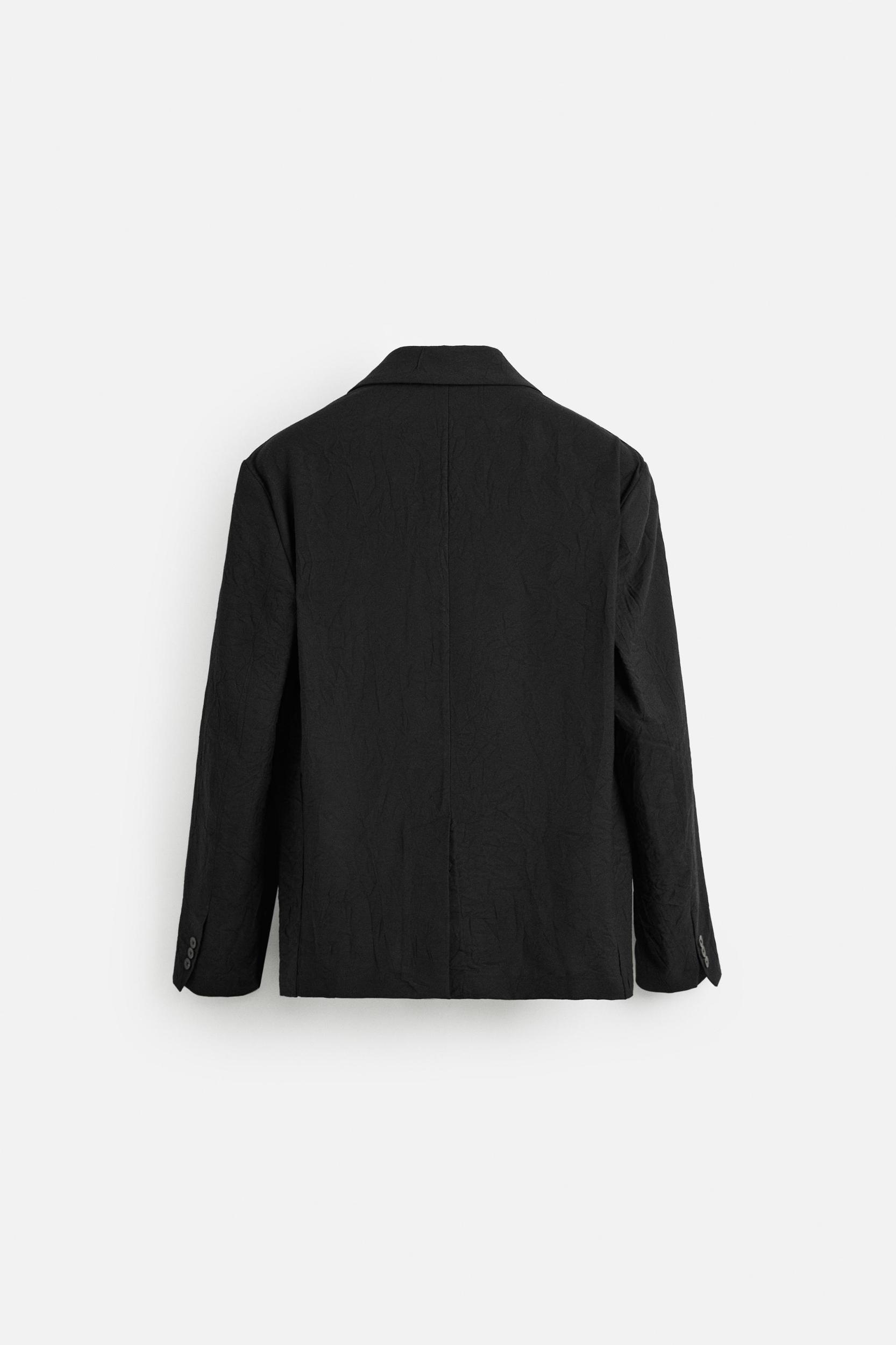 RELAXED FIT WRINKLED JACQUARD BLAZER Product Image