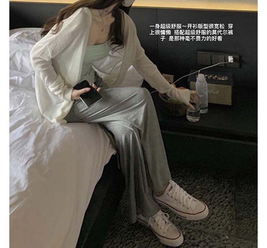 Maternity High Waist Plain Wide Leg Pants Product Image