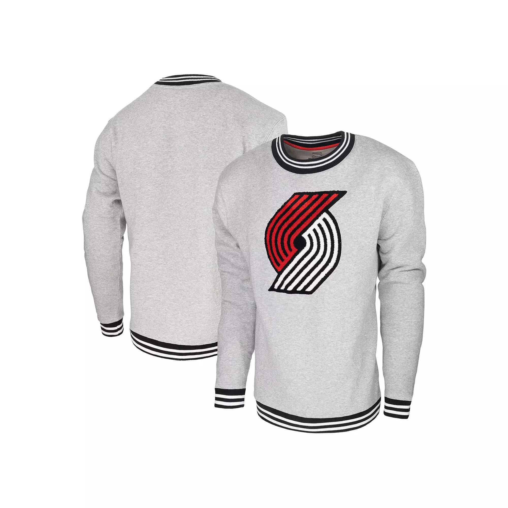 Men's Stadium Essentials Heather Gray Portland Trail Blazers Club Level Pullover Sweatshirt, Size: 3XL, Grey Product Image