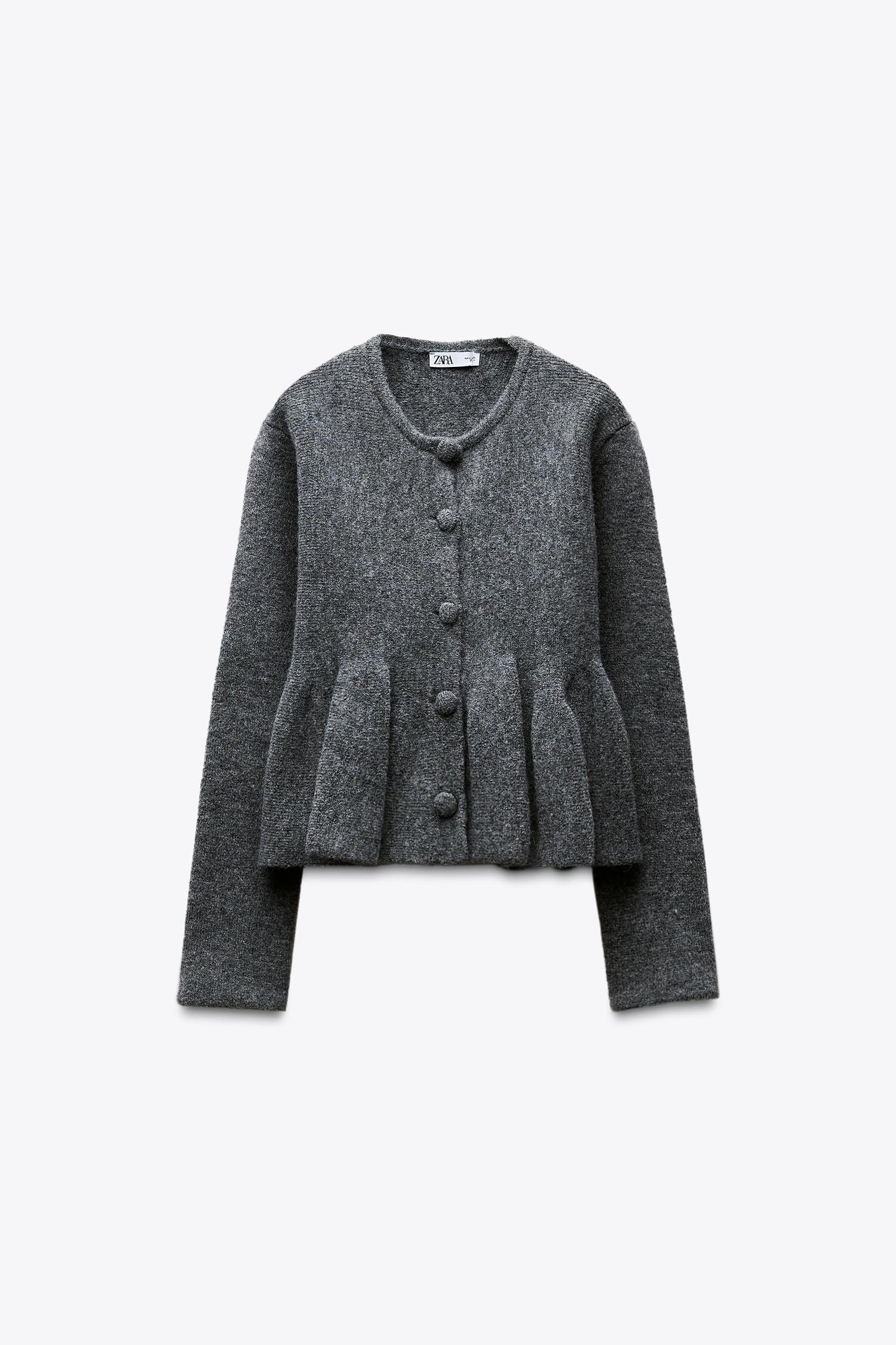 PEPLUM KNIT CARDIGAN Product Image