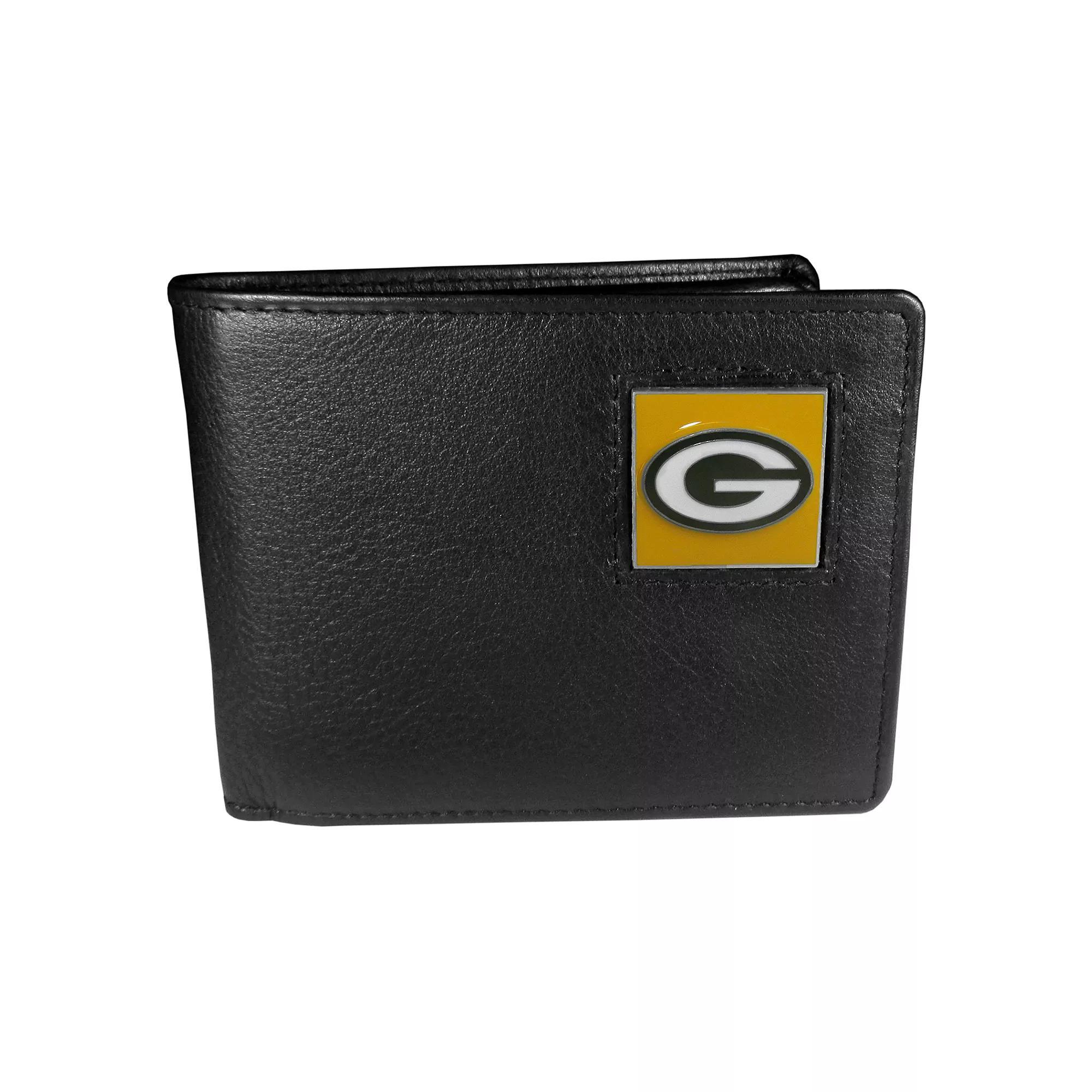 Men's Green Bay Packers Bifold Wallet, Black Product Image