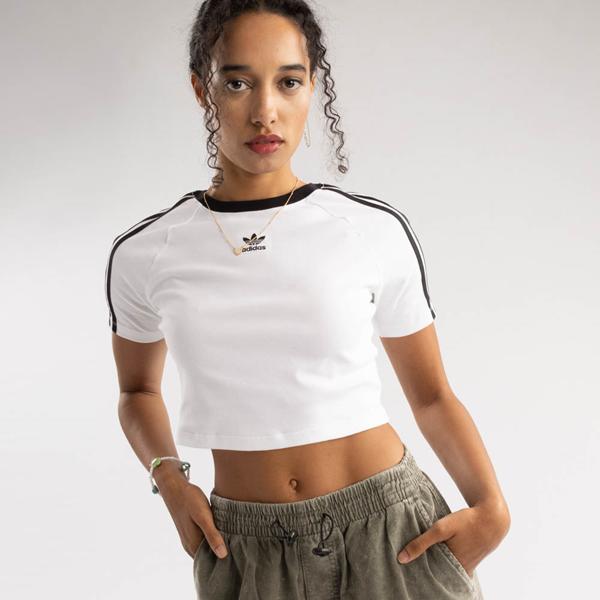 adidas Originals Crop Baby Tee in Black at Nordstrom, Size Medium Product Image