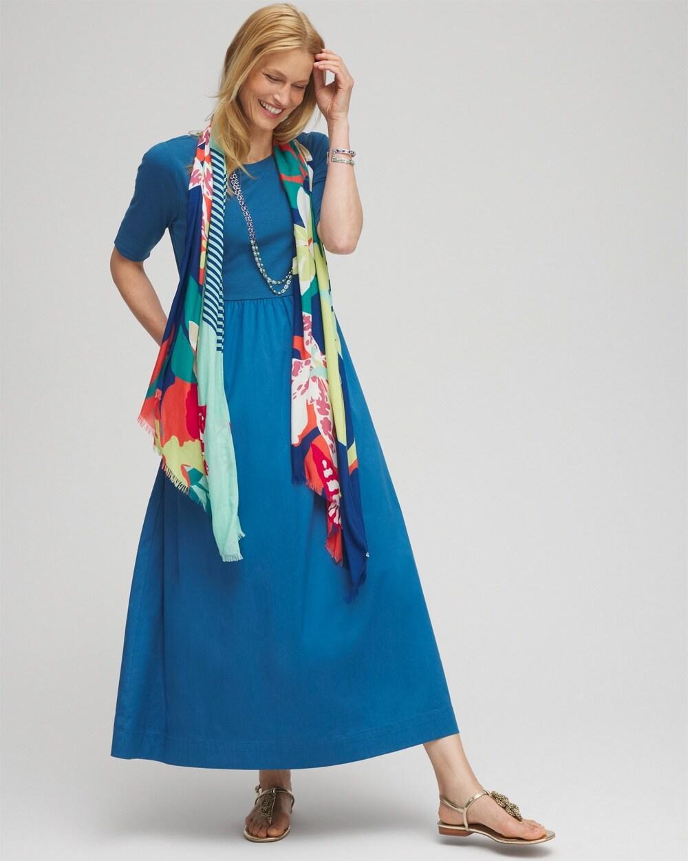 Knit Woven Mix Maxi Dress Product Image