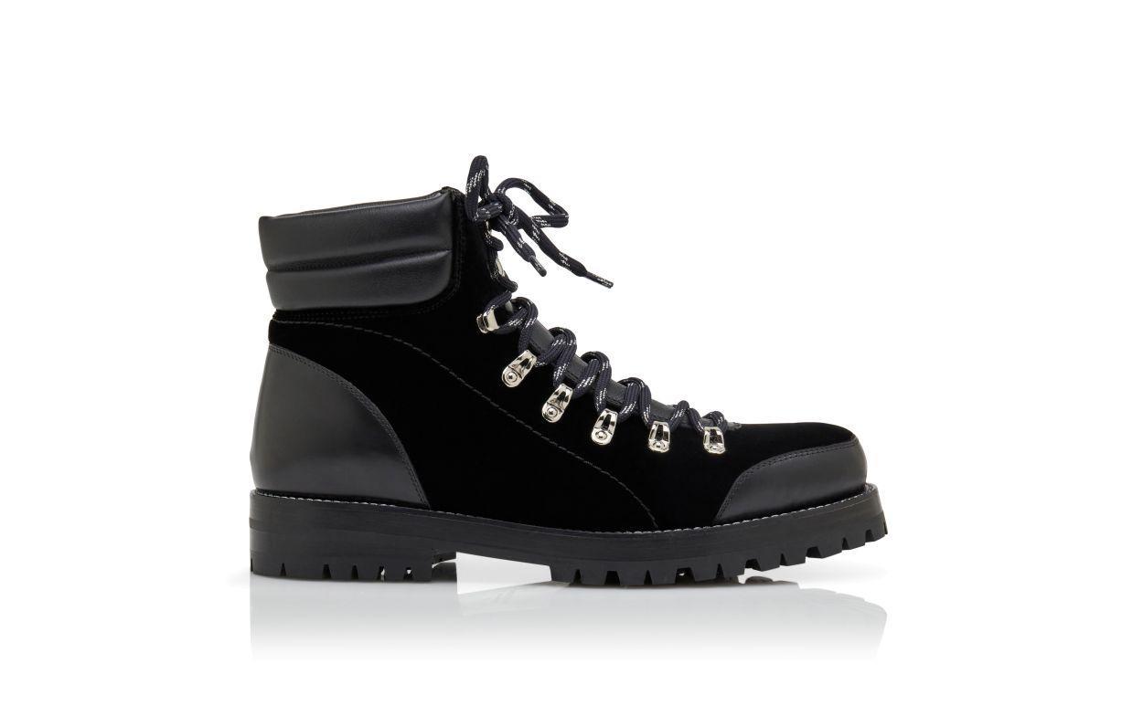 JANKA Black Velvet Ankle Boots Product Image