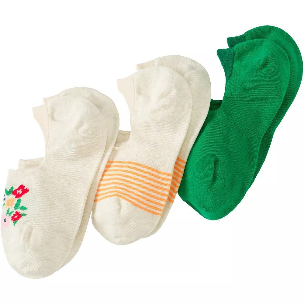 Women's Lands' End 3-Pack No-Show Socks, Size: Small-Medium, Variegated Stripe Product Image