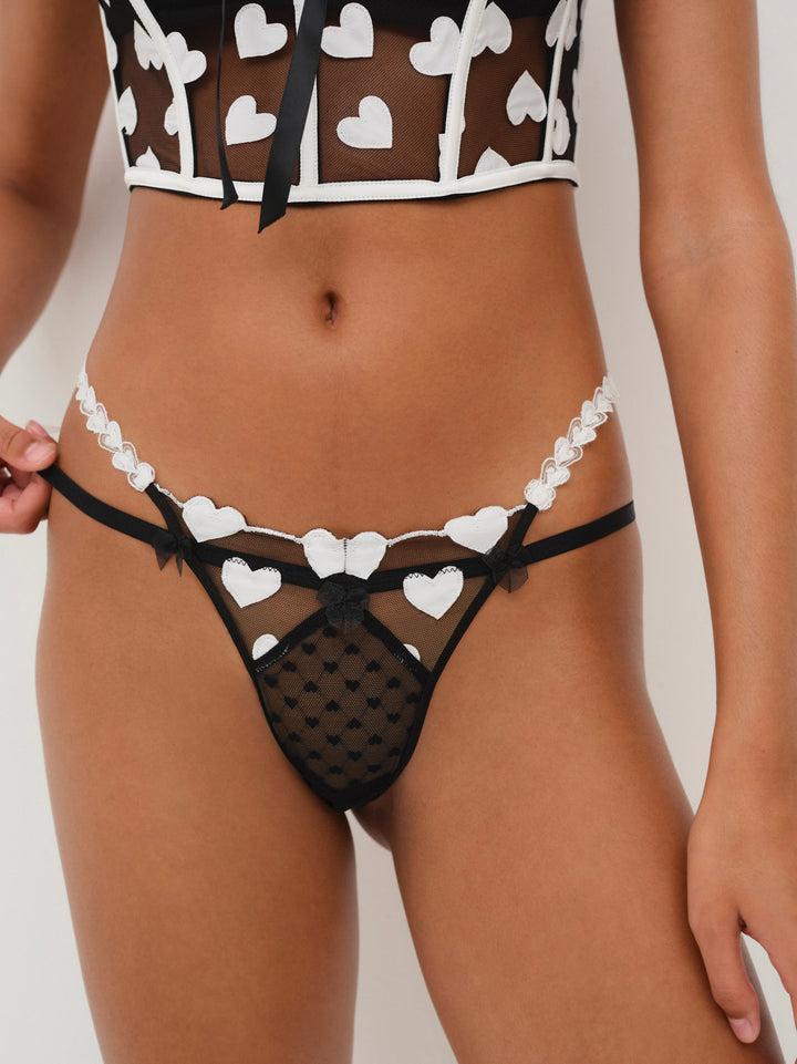 Mia Thong Panty — Black Product Image
