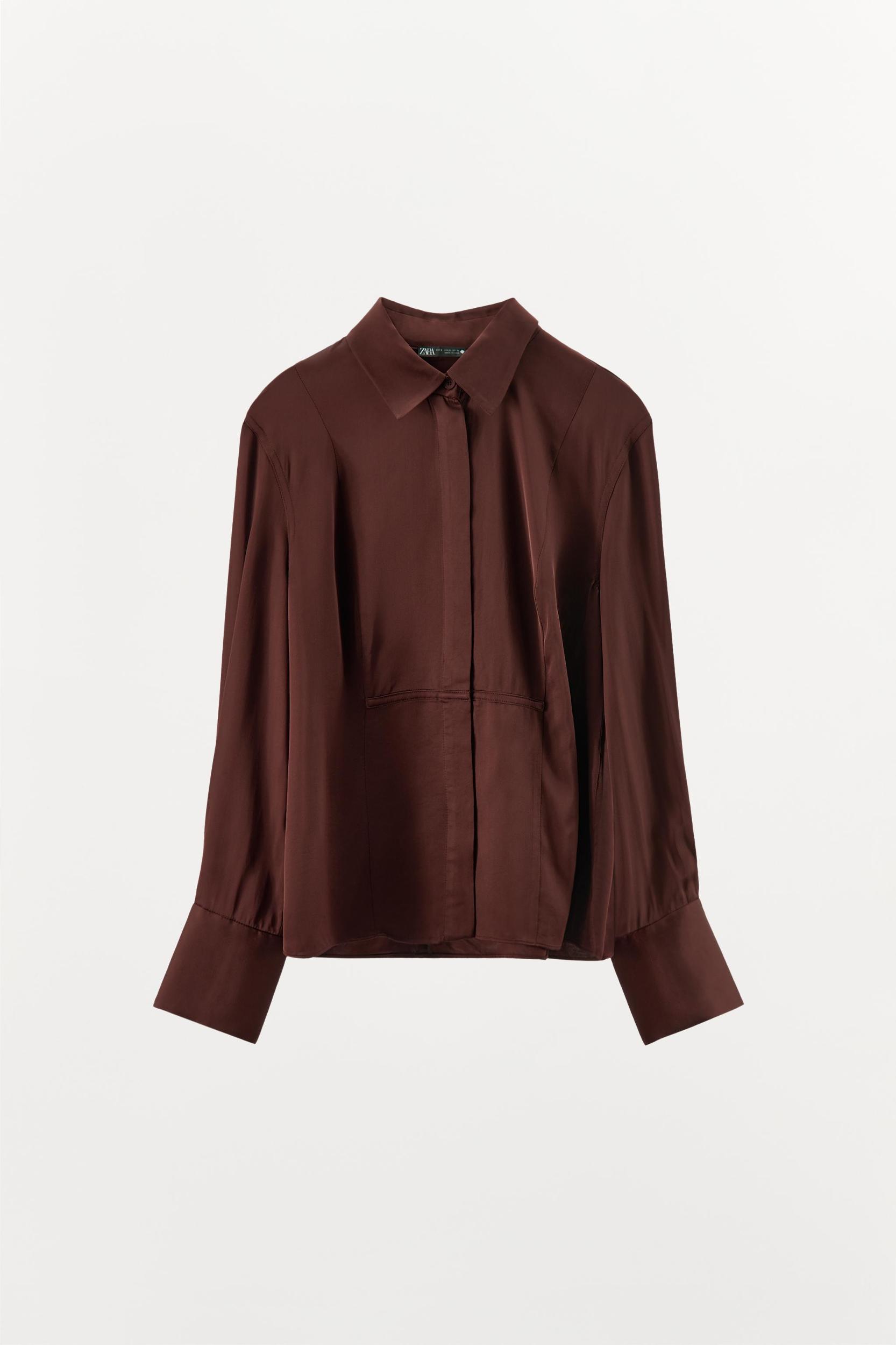 FLOWY SATIN SHIRT Product Image