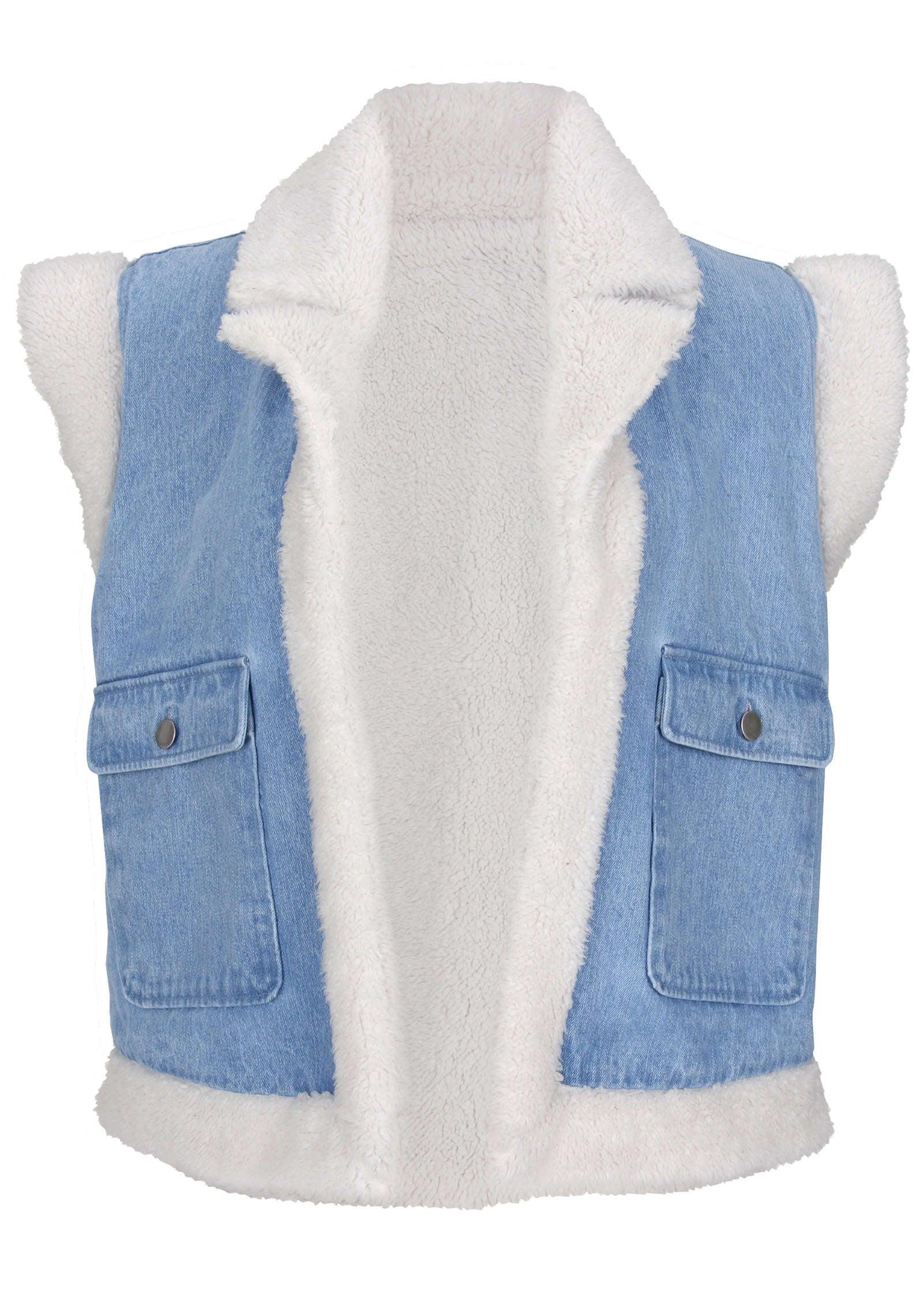 Denim Sherpa Vest - Medium Wash Product Image