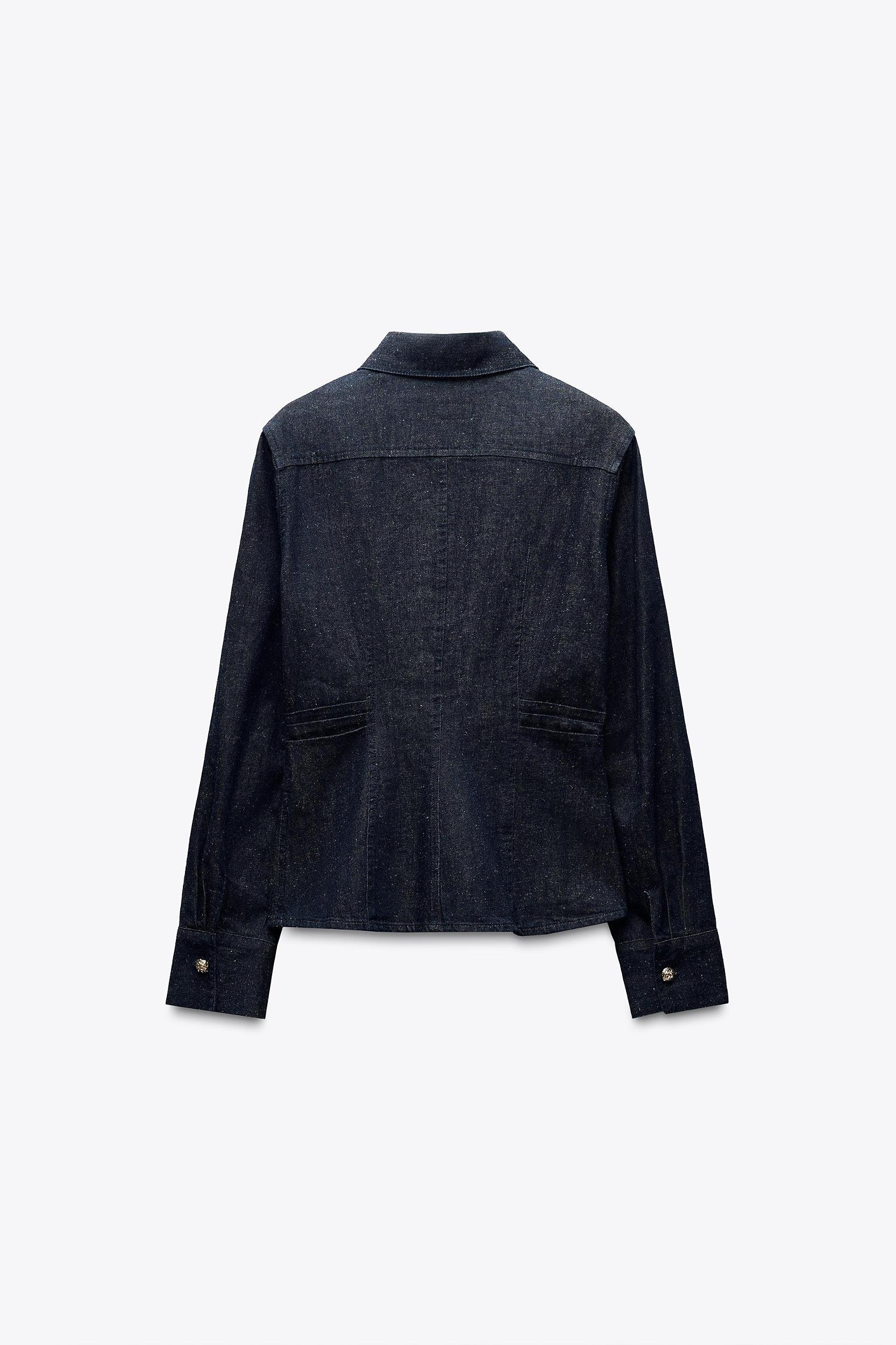 ZW COLLECTION PLEATED DENIM SHIRT Product Image