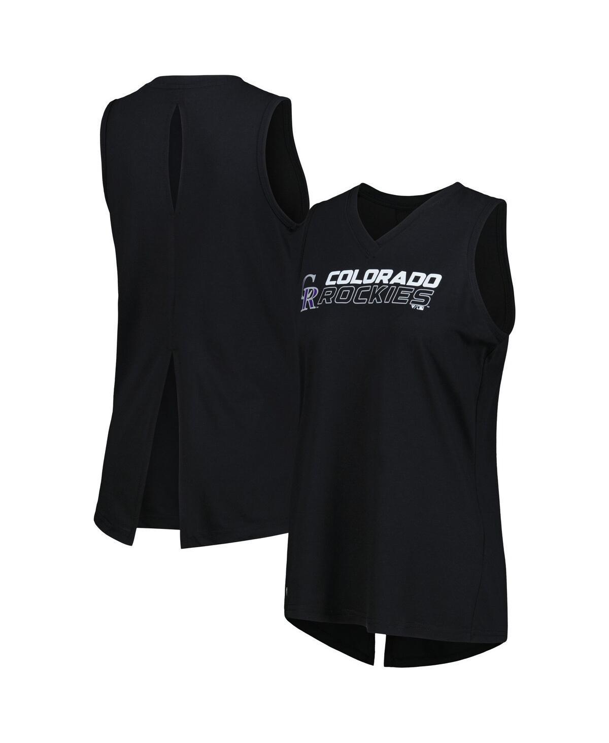 Women's Levelwear  Black Colorado Rockies Paisley Chase V-Neck Tank Top, Size: Small Product Image