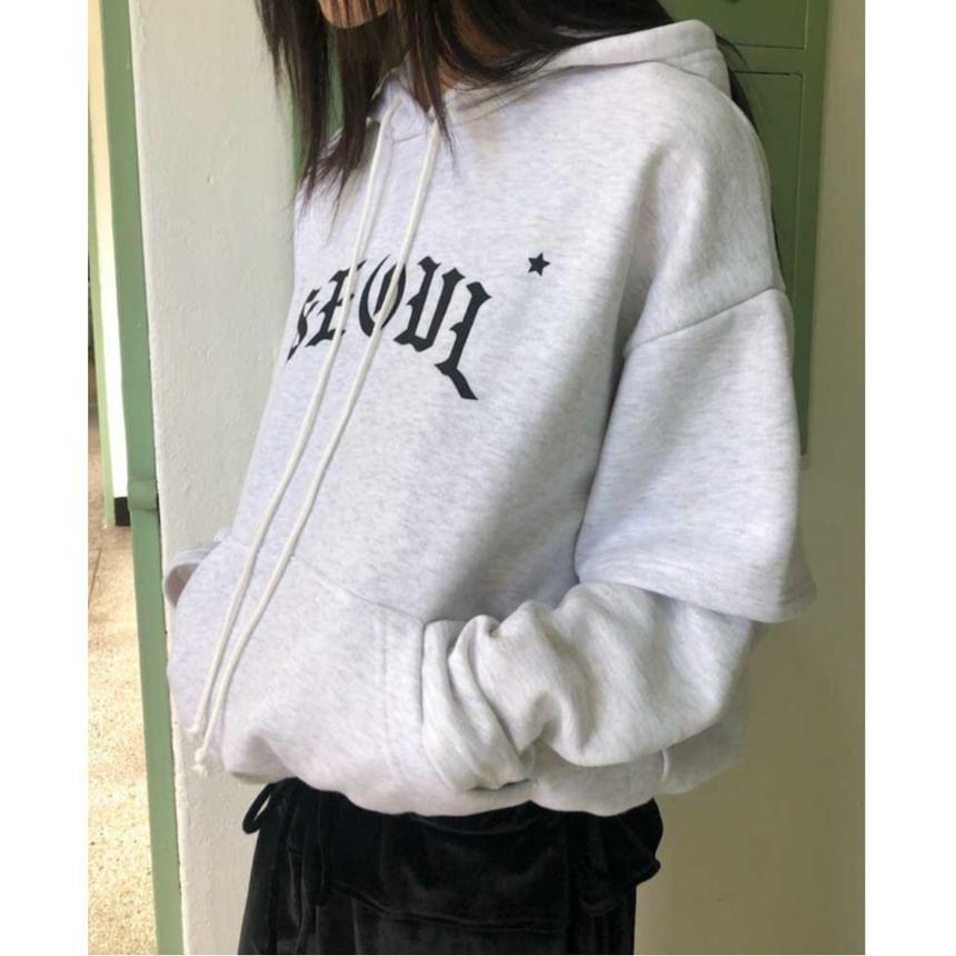 Lettering Mock Two-Piece Oversized Hoodie Product Image