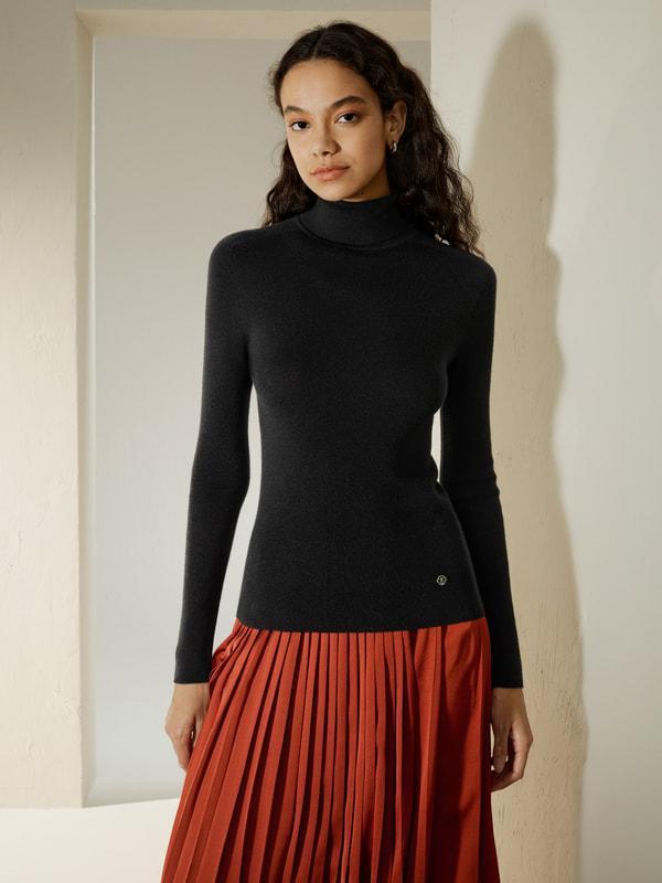 Seamless Silk-Cashmere Blend Turtleneck Sweater Product Image