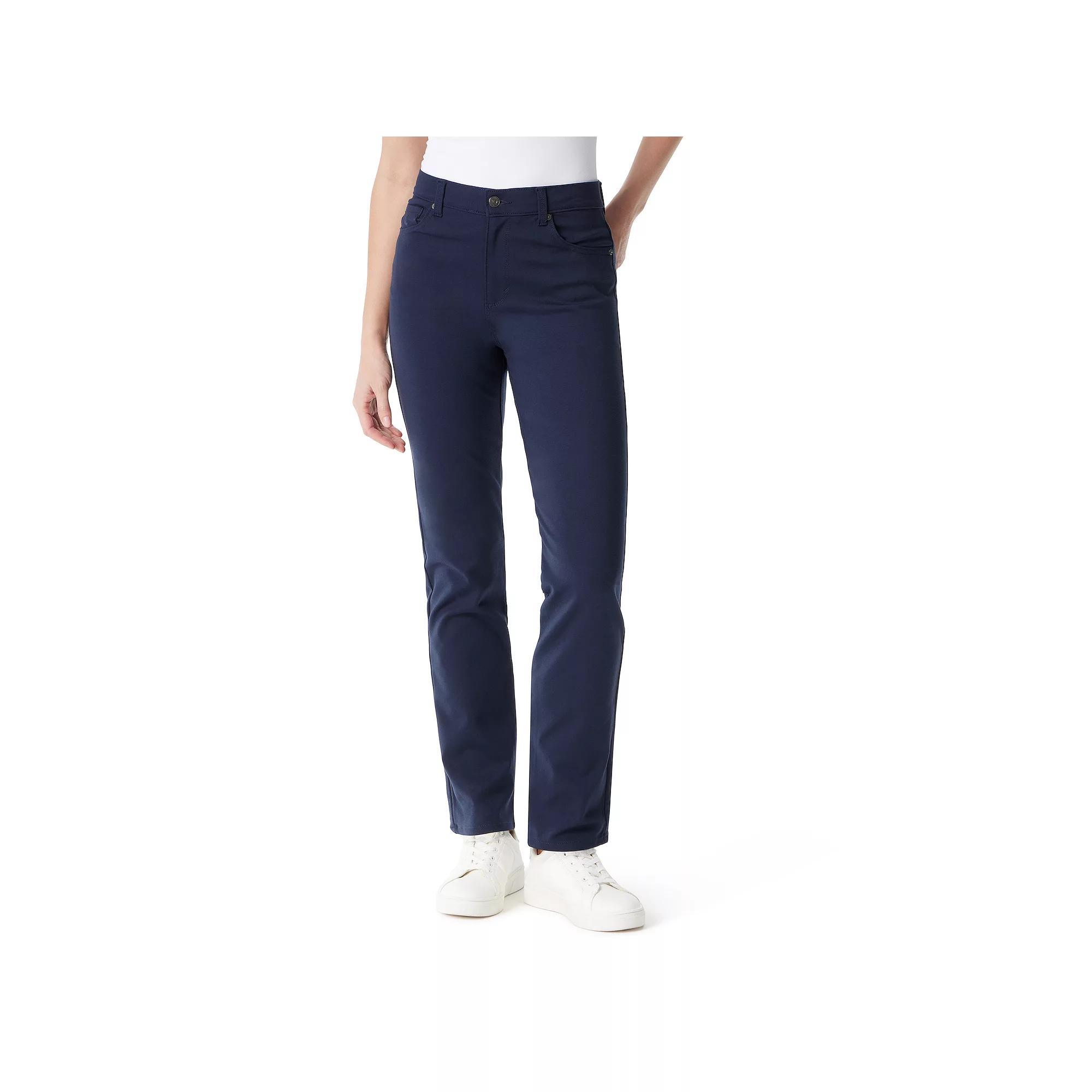 Petite Gloria Vanderbilt Amanda Ponte Pants, Womens Black Affair Product Image
