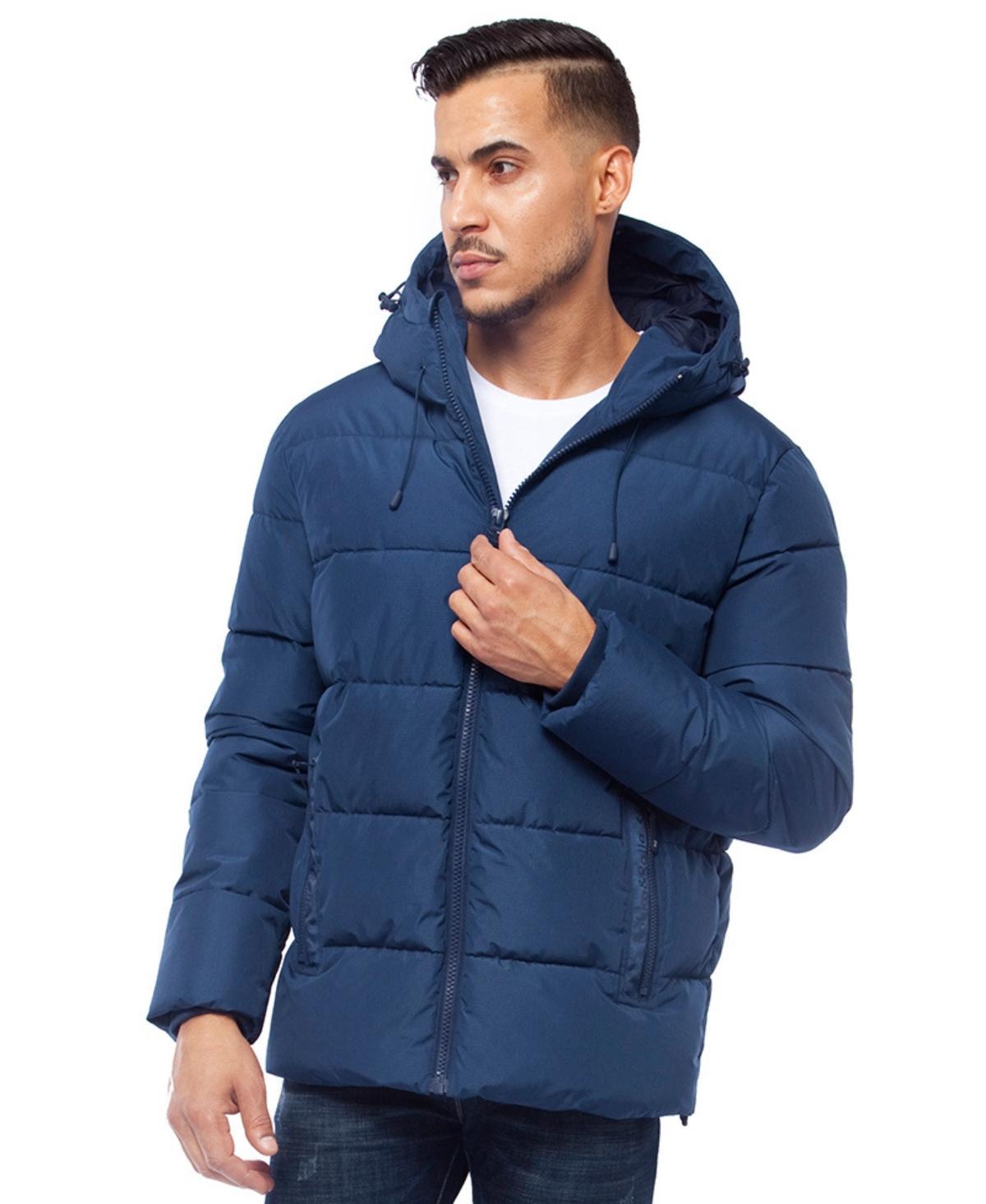 Men's Rokka&Rolla Thermal Heat Puffer Jacket, Size: Large, Blue Product Image