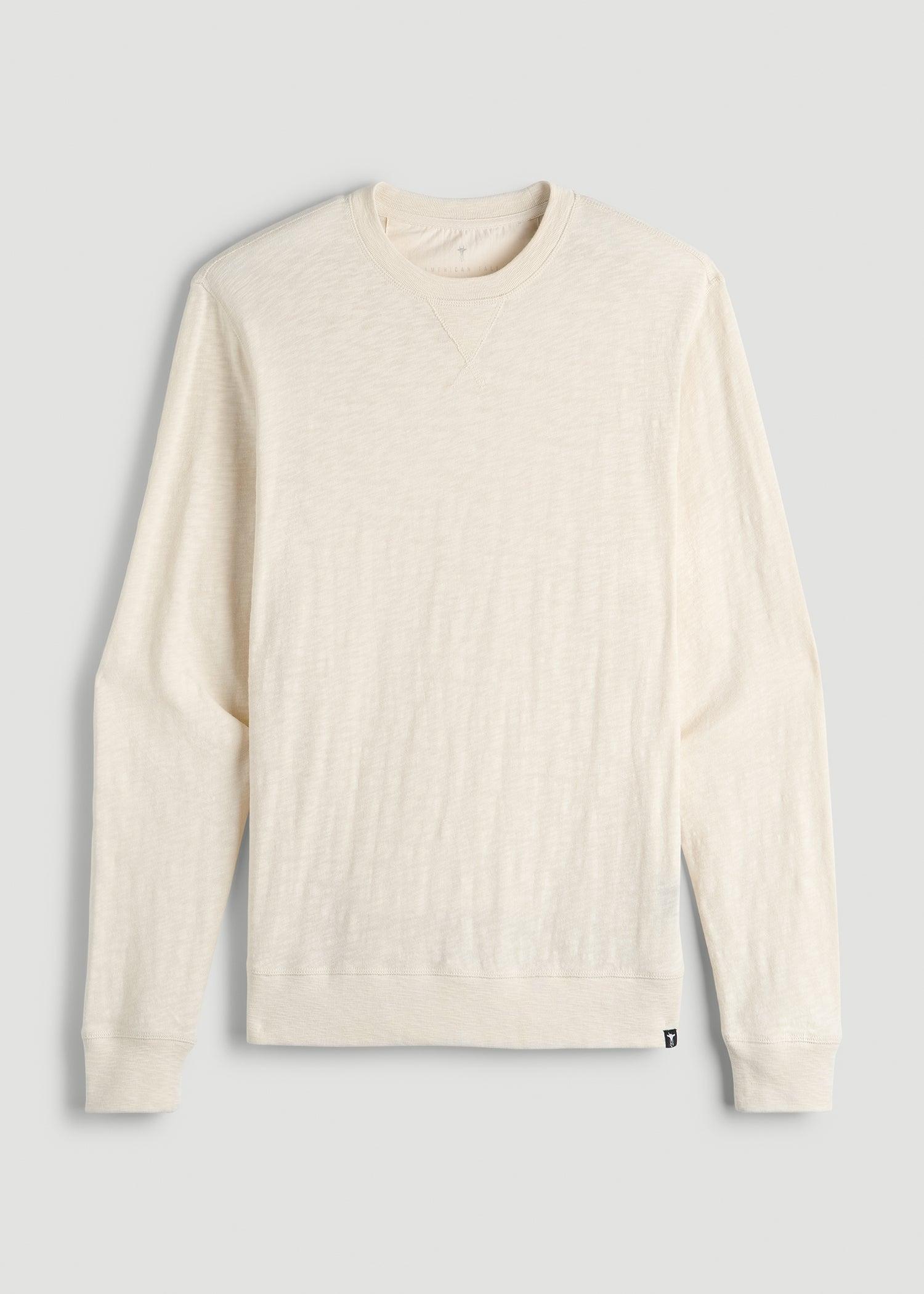 Sunwashed Slub Crewneck for Tall Men in Ivory White Product Image
