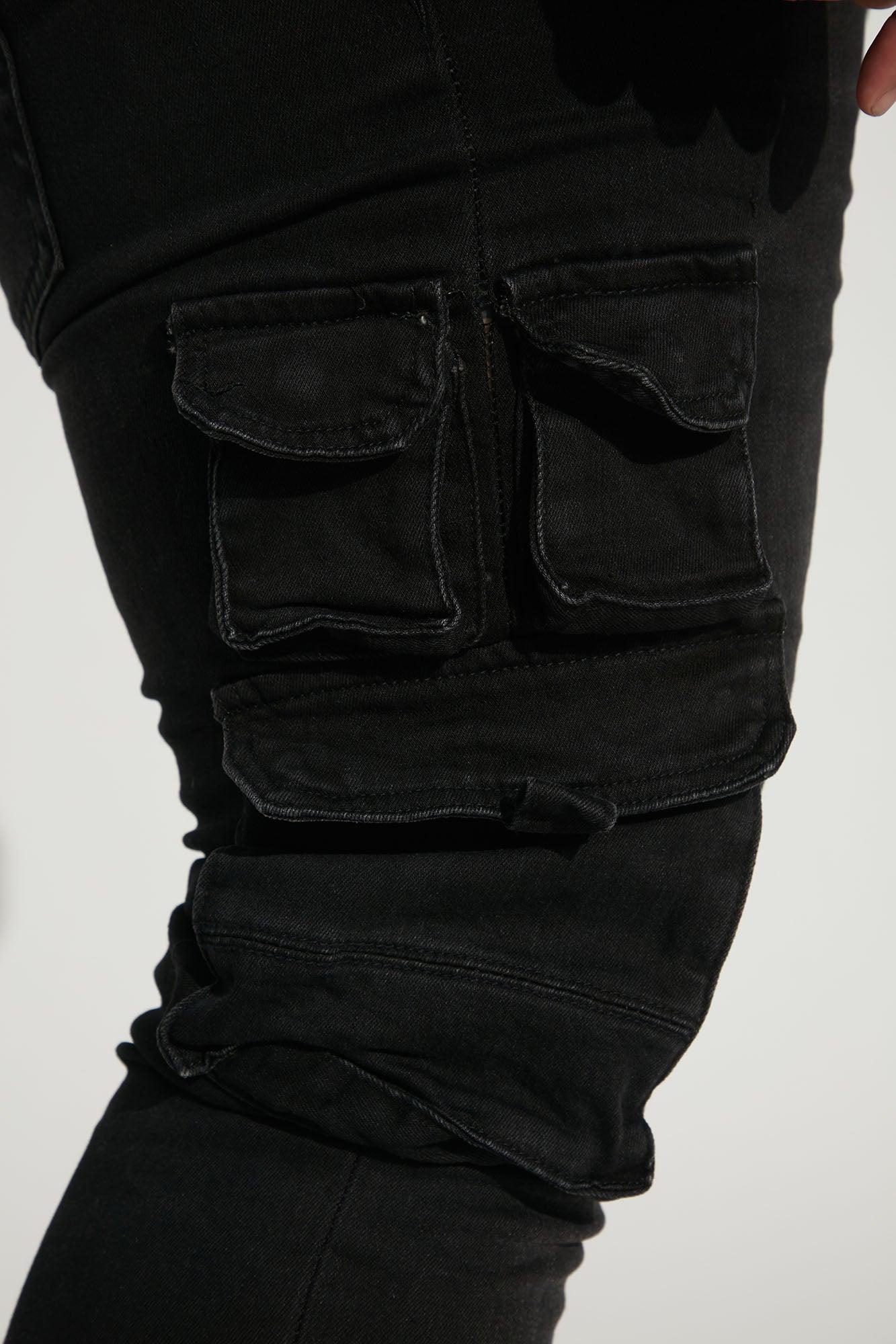 Loaded Stacked Skinny Cargo Jeans - Black Product Image