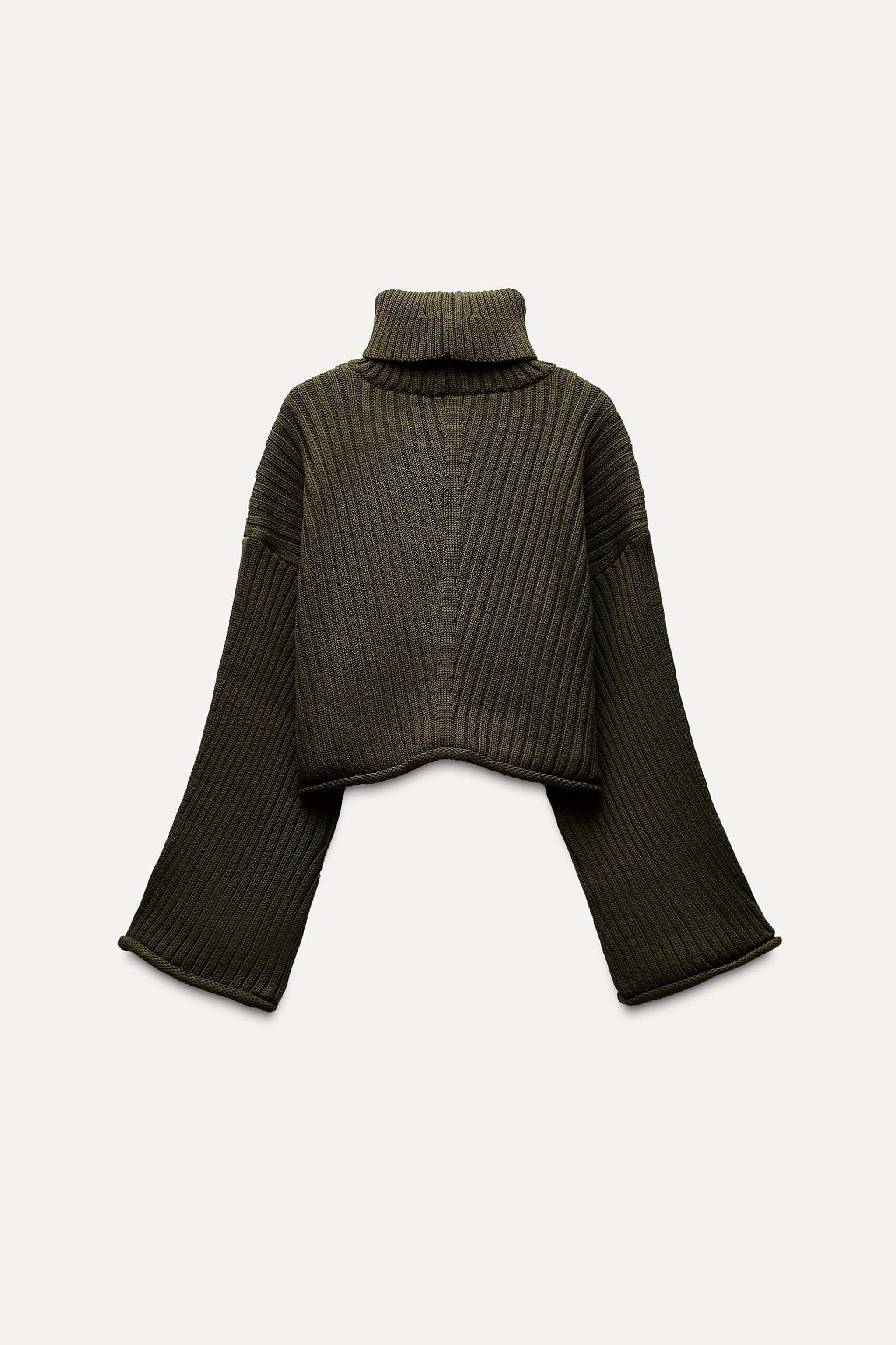 RIB KNIT CROP SWEATER Product Image