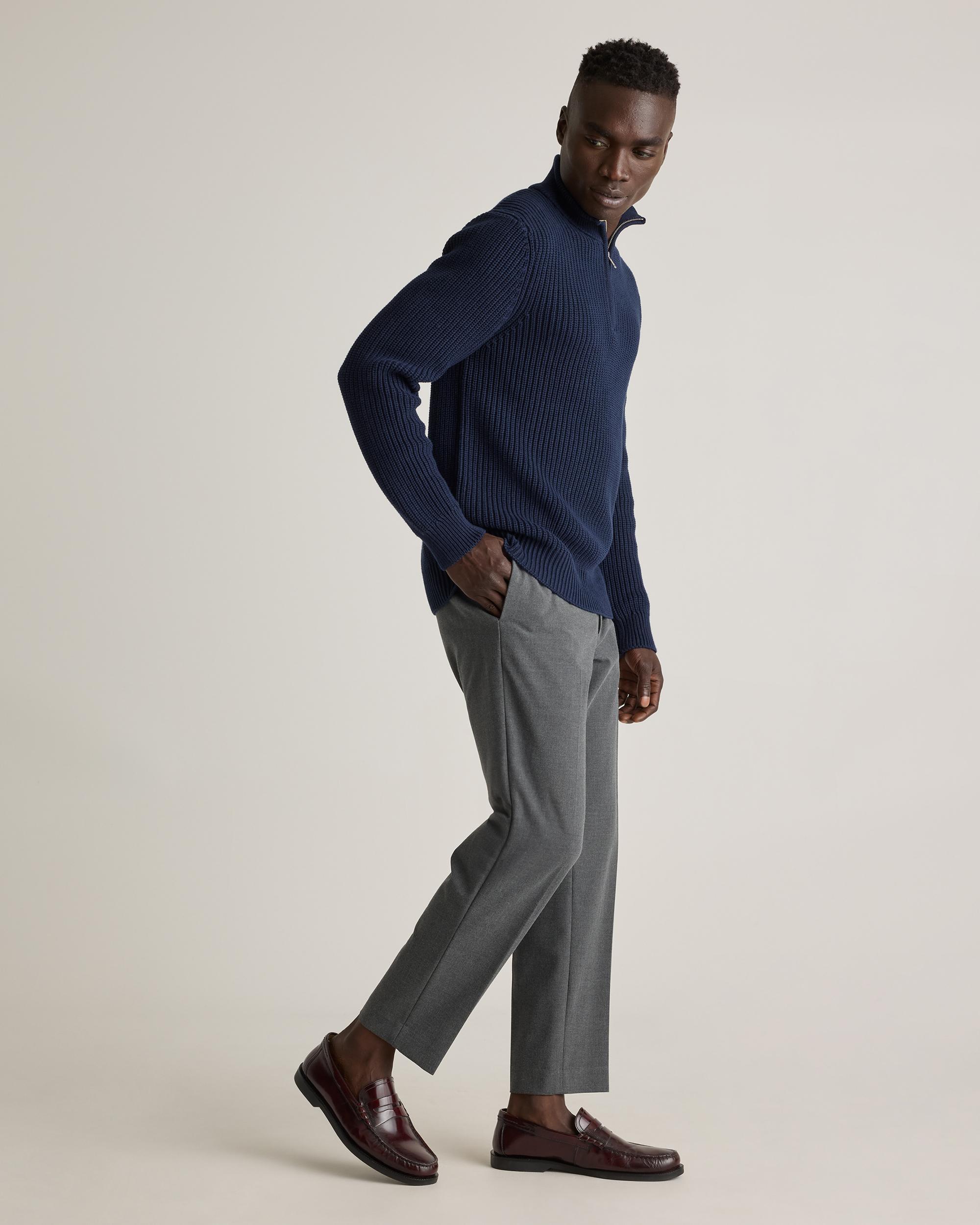 Quince | Men's Fisherman Quarter-Zip Sweater Size XL, Organic Cotton Product Image