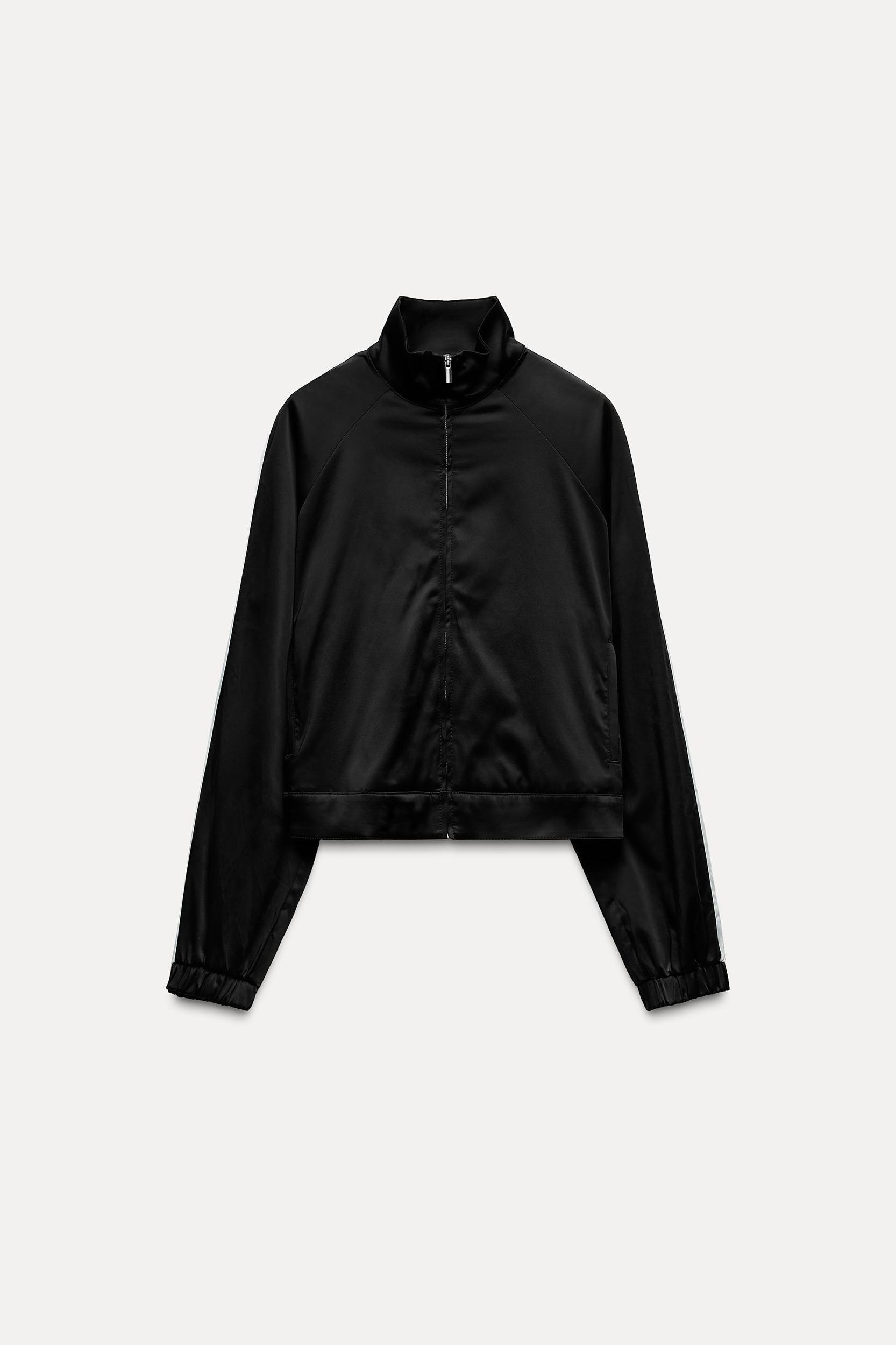 SIDE STRIPE SATIN EFFECT JACKET Product Image