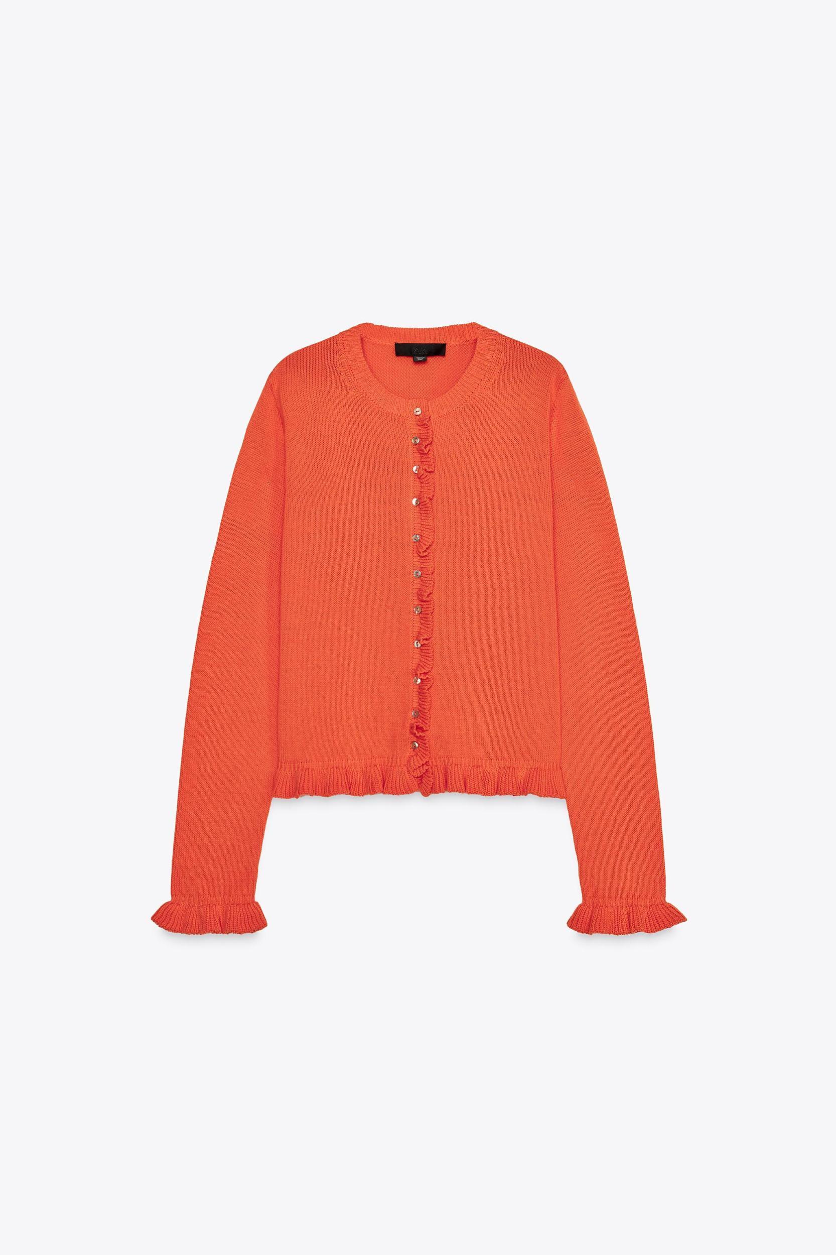 RUFFLED KNIT CARDIGAN Product Image