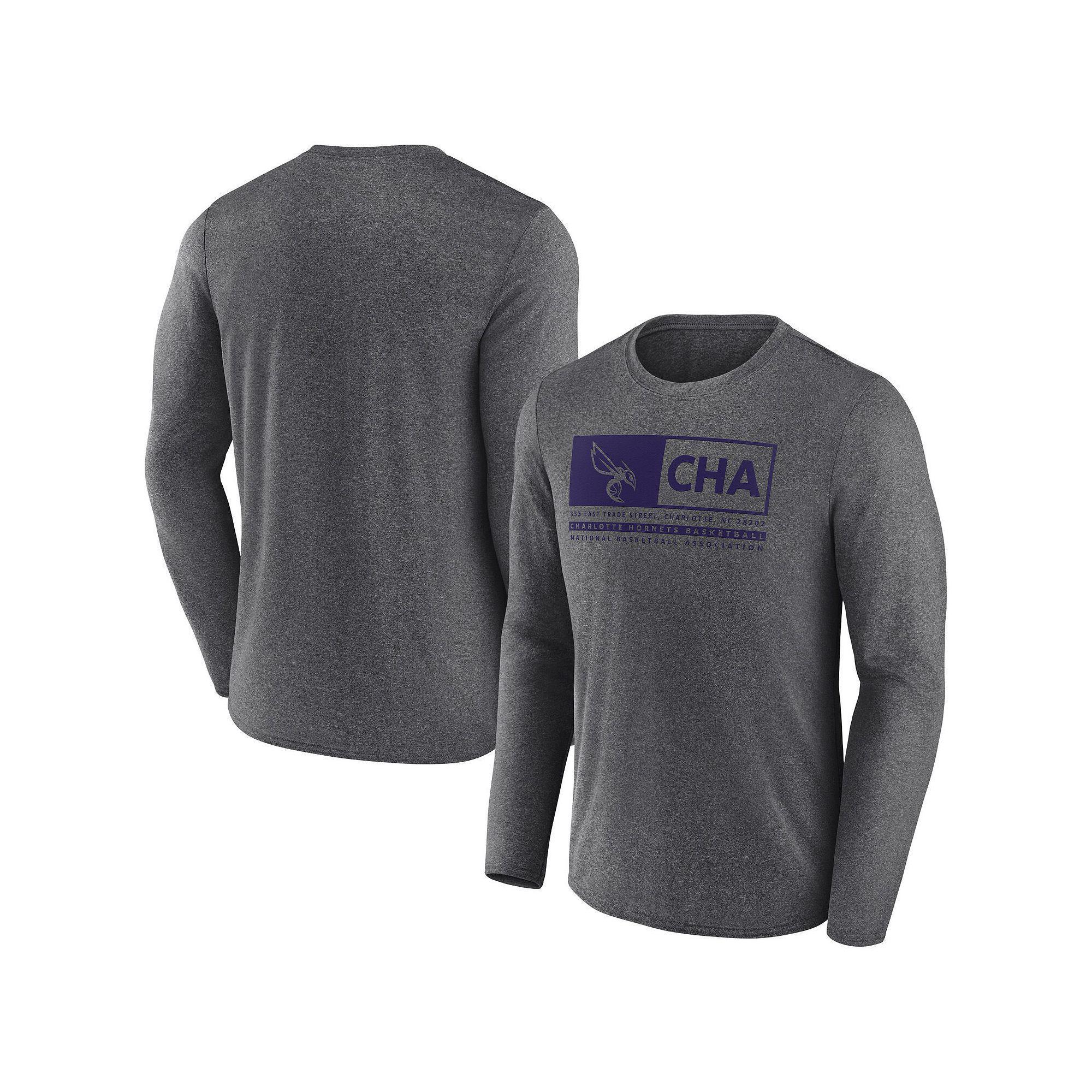 Men's Fanatics Branded Heather Charcoal Charlotte Hornets Three-Point Play T-Shirt, Size: 3XL, Chr Charco Product Image