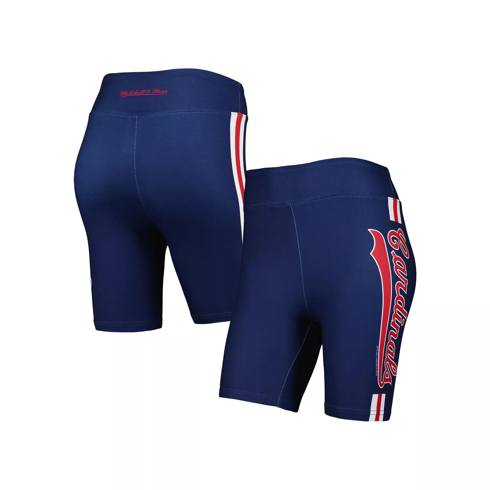 Women's Mitchell & Ness Navy St. Louis Cardinals Biker Shorts, Size: Large, Blue Product Image