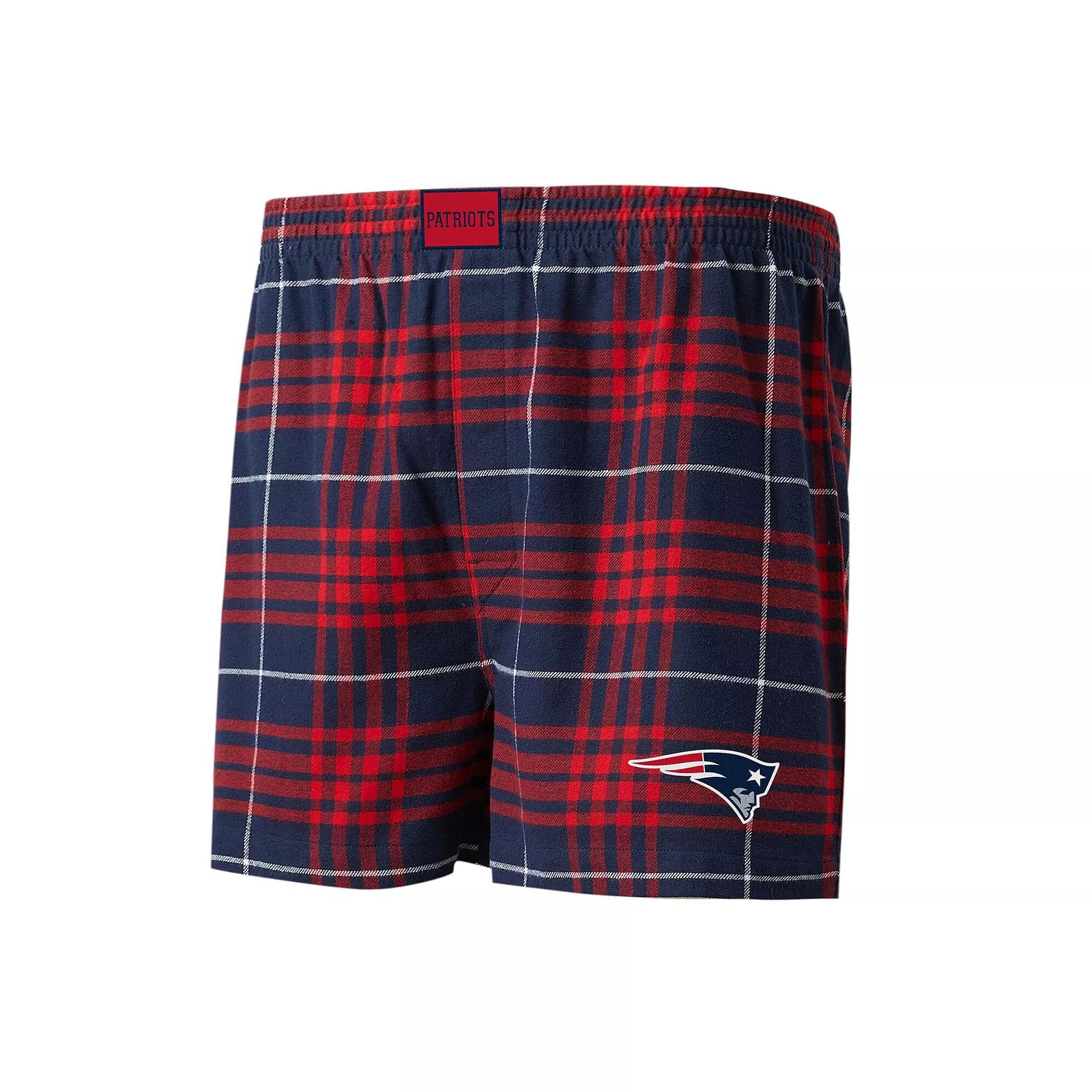 Mens Concepts Sport /Red New England Patriots Concord Flannel Boxers Blue Product Image