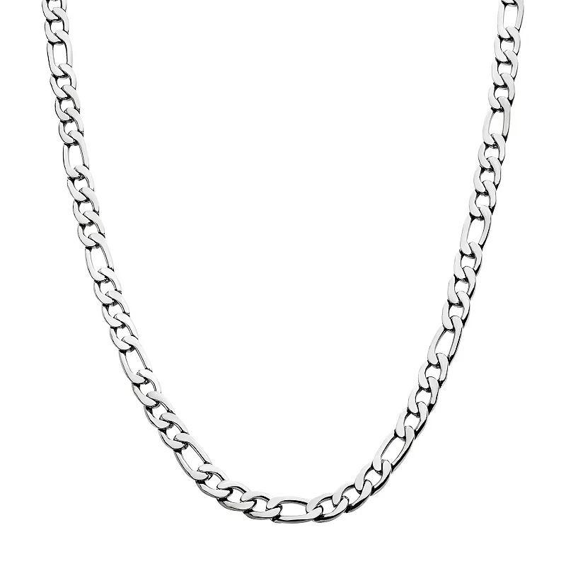 Stainless Steel 6 mm Figaro Chain Necklace, Men's, Size: 20", Silver Tone 6mm Product Image