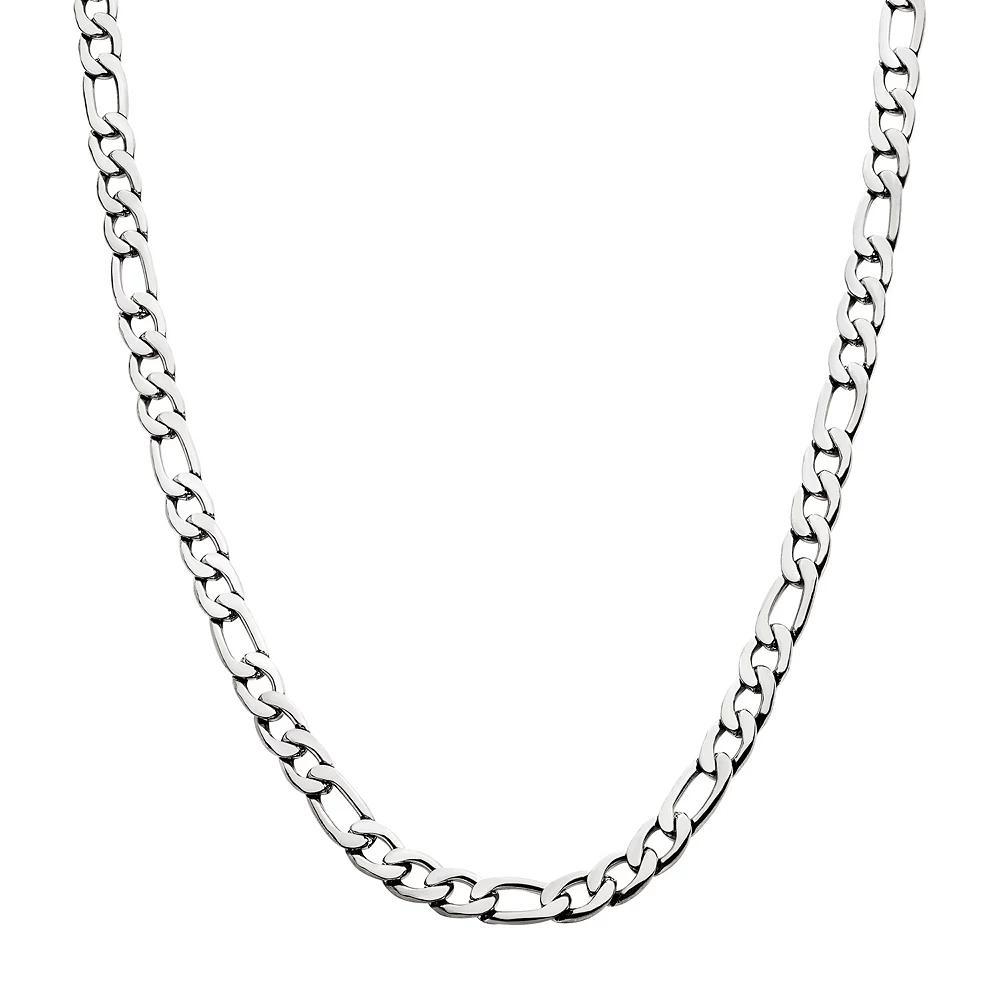 Stainless Steel 6 mm Figaro Chain Necklace, Men's, Size: 20", Silver Tone 6mm Product Image