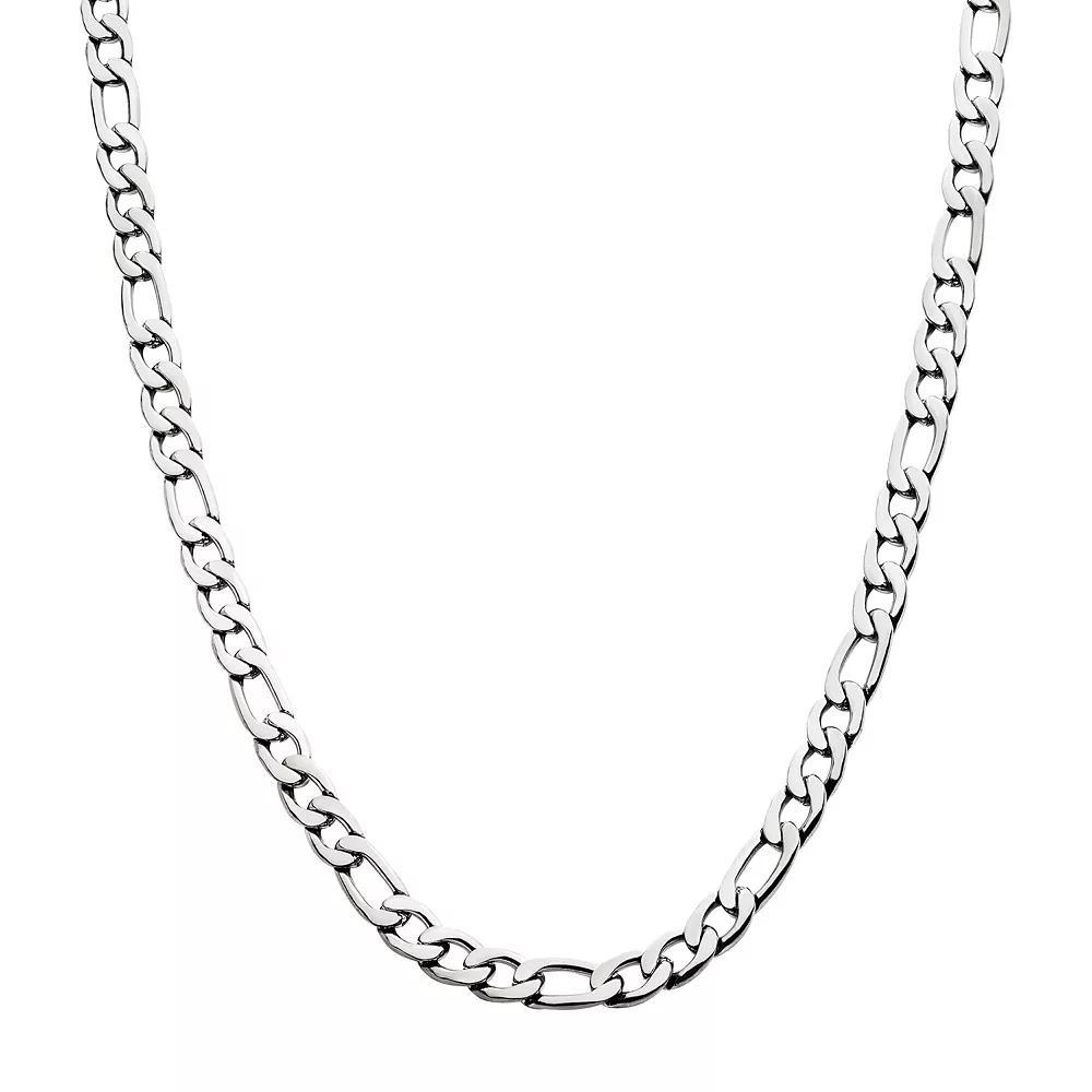 Stainless Steel 6 mm Figaro Chain Necklace, Men's, Size: 20", Silver Tone 6mm Product Image