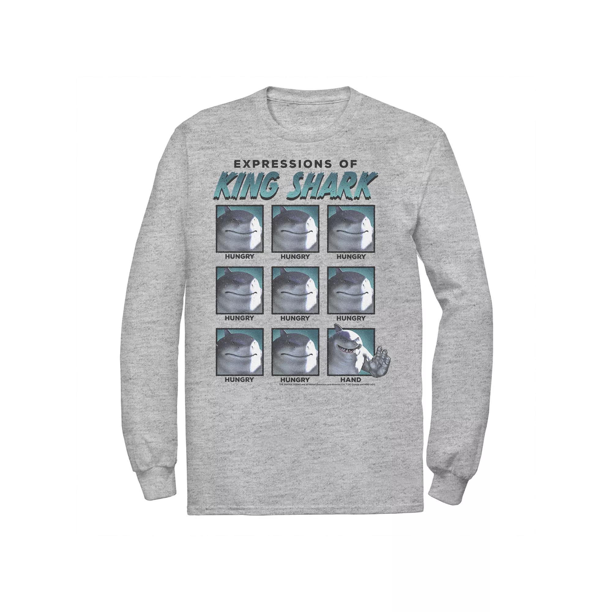 Men's The Suicide Squad Expressions Of King Shark Tee, Boy's, Size: XL, Athletic Grey Product Image