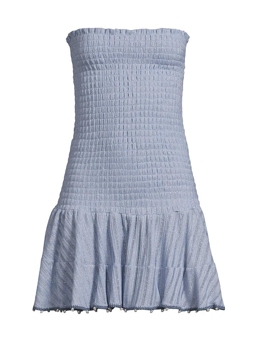 Womens Time Odina Shirred Strapless Minidress Product Image