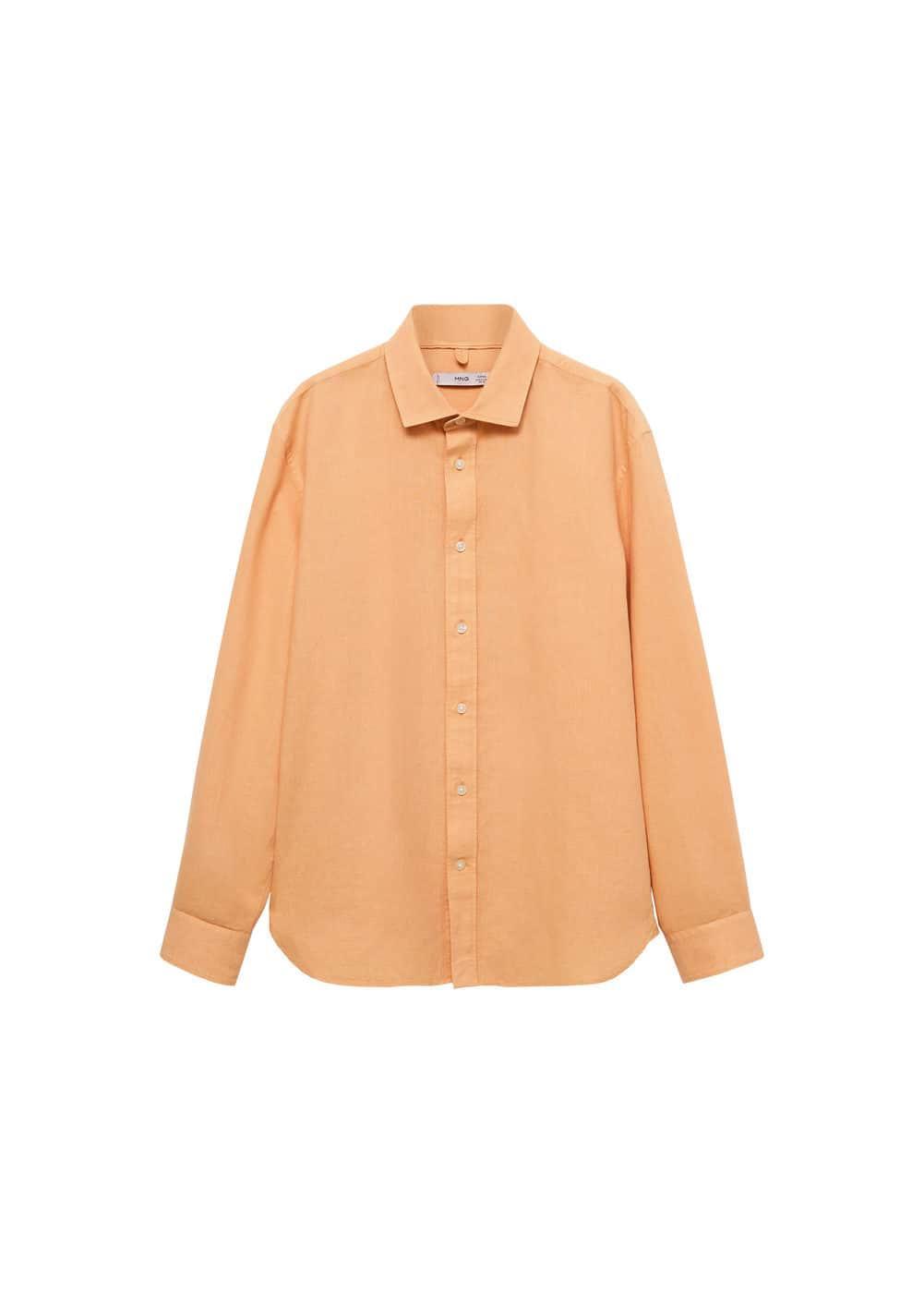 Mango Mens Slim Fit Linen Blend Shirt Product Image