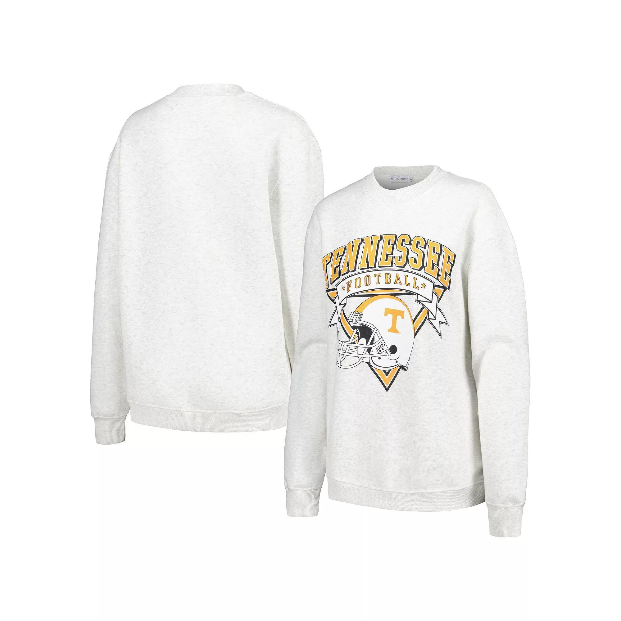 Women's Established & Co. Ash Tennessee Volunteers Logo Pullover Sweatshirt, Size: XL, Black Product Image