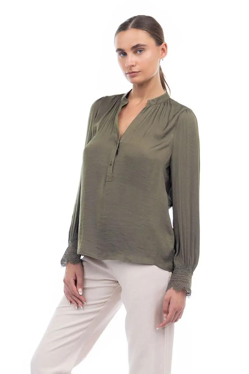 Lace-Cuff Blouse Product Image