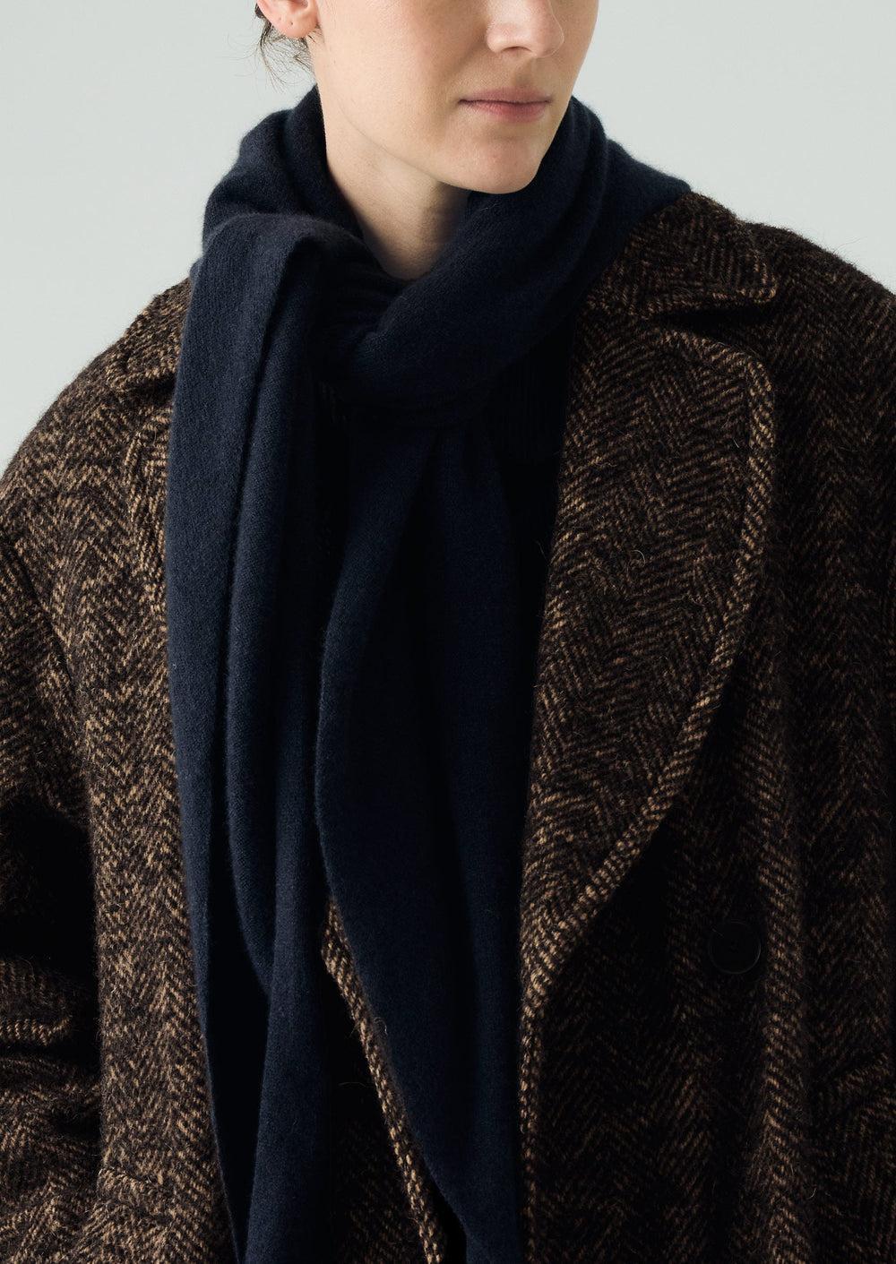 Wool Cashmere Large Bandana | Dark Navy Product Image
