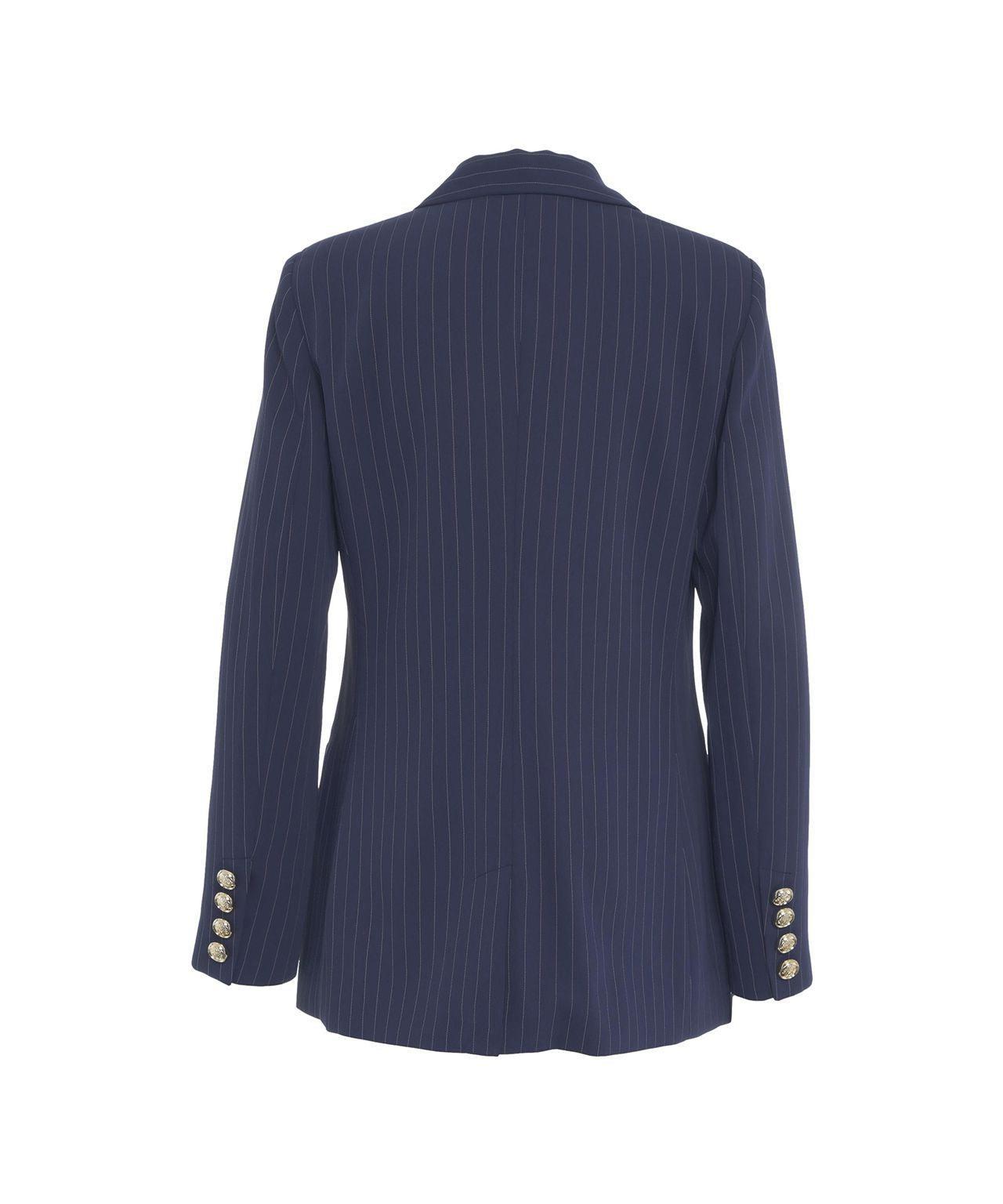 Double-breasted blazer with pinstripes Product Image