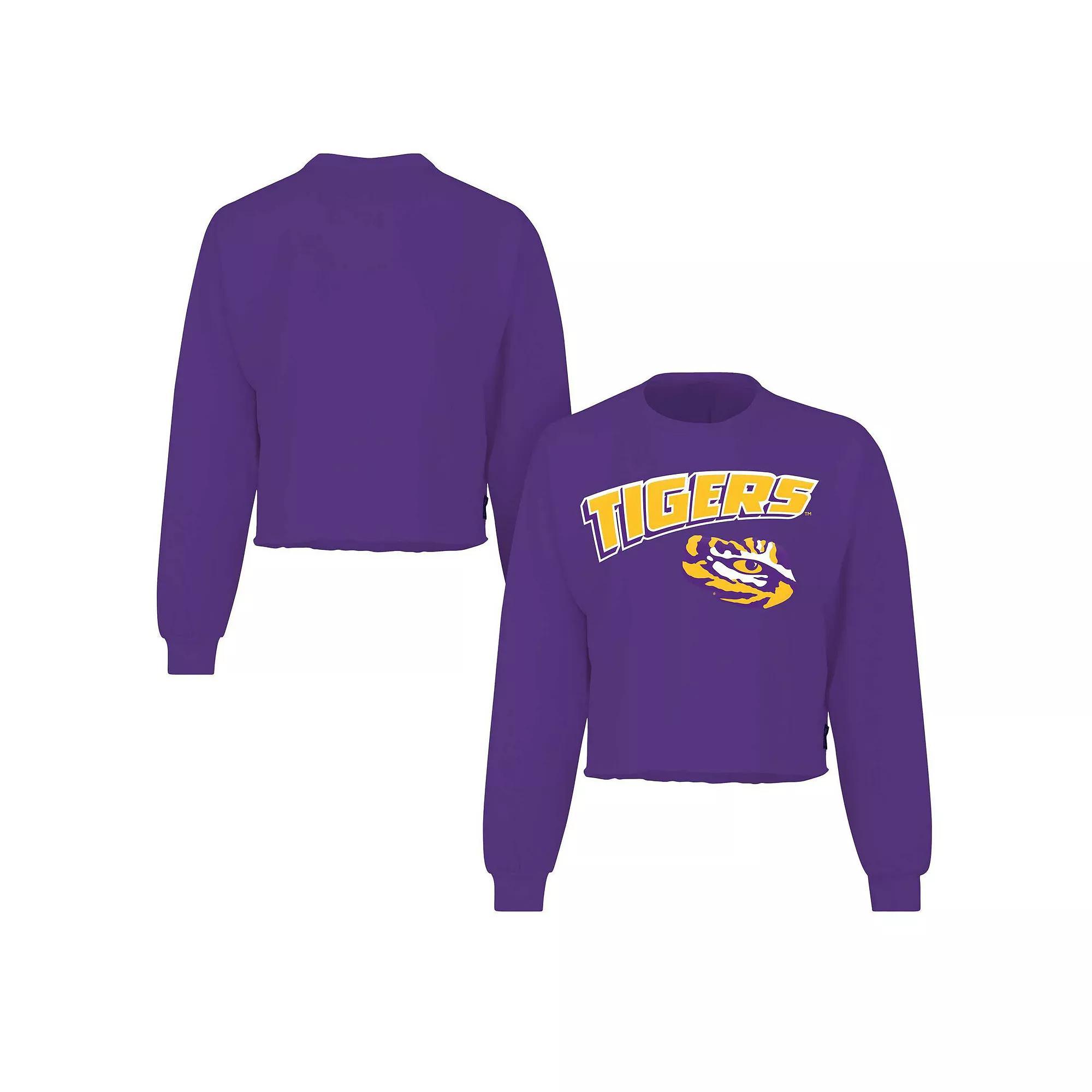 Women's Spirit Jersey Purple LSU Tigers Slouchy Cropped Long Sleeve T-Shirt, Size: Small Product Image