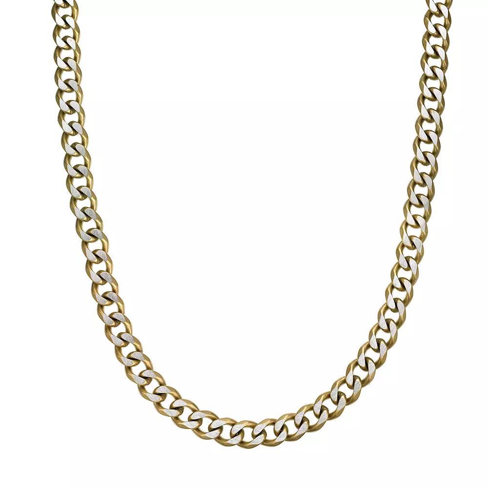 Men's LYNX Stainless Steel Curb Chain Necklace, Size: 22", Gold Tone Product Image