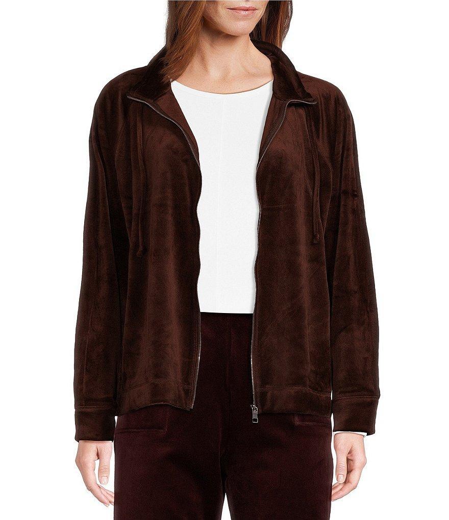 Westbound Long Sleeve Zip Front Velour Jacket Product Image