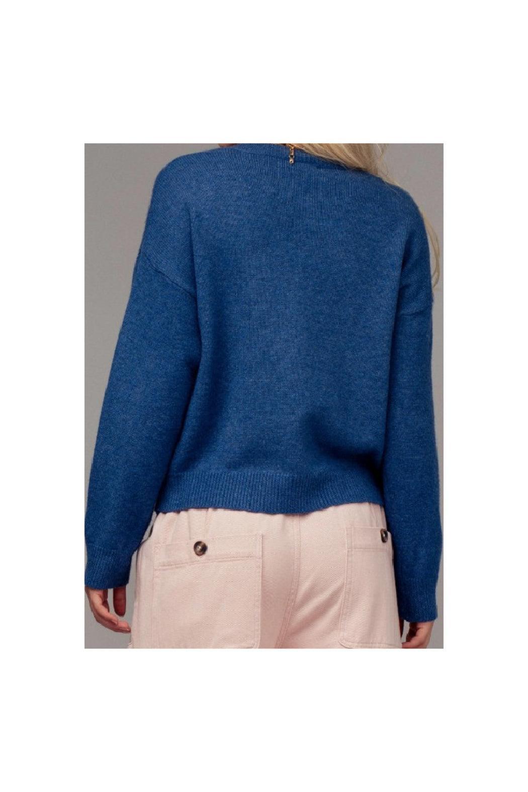 Crab Graphic Relaxed Knit Sweater Product Image
