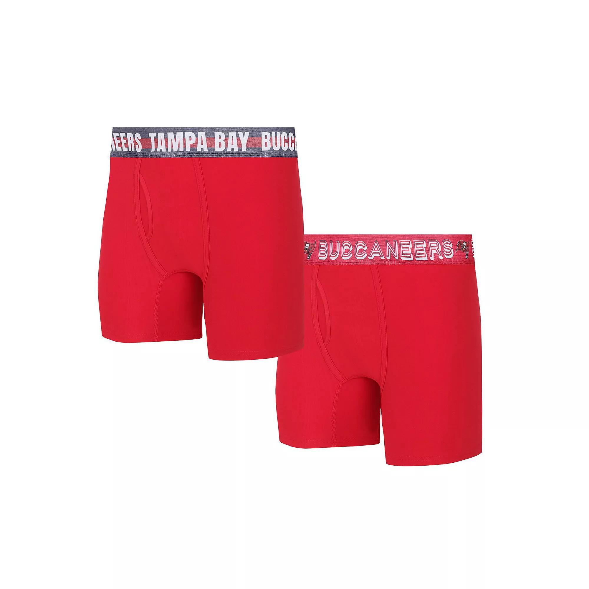 Men's Concepts Sport Tampa Bay Buccaneers Gauge Knit Boxer Brief Two-Pack, Size: 2XL, Red Product Image