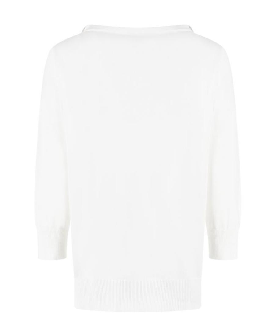 FABIANA FILIPPI Logo Long-sleeved Sweater In White Product Image