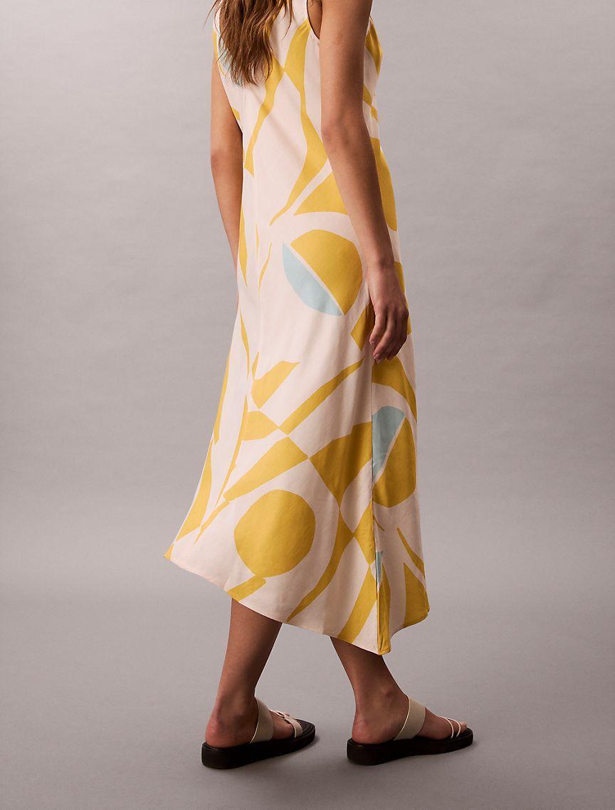 Printed V-Neck Midi Dress  Product Image