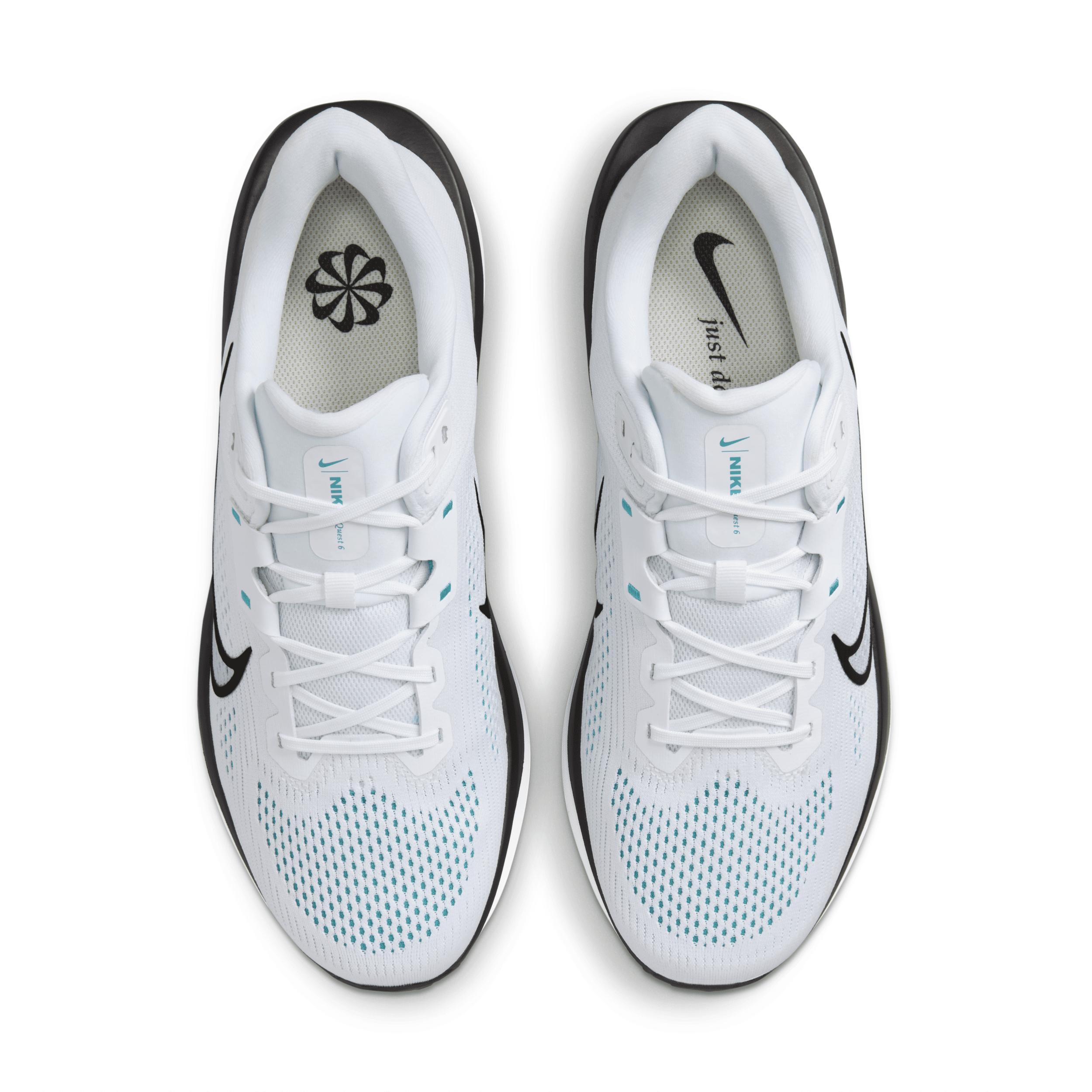 Nike Quest 6 Men's Road Running Shoes, Size: 9.5, White Black Cactus Product Image