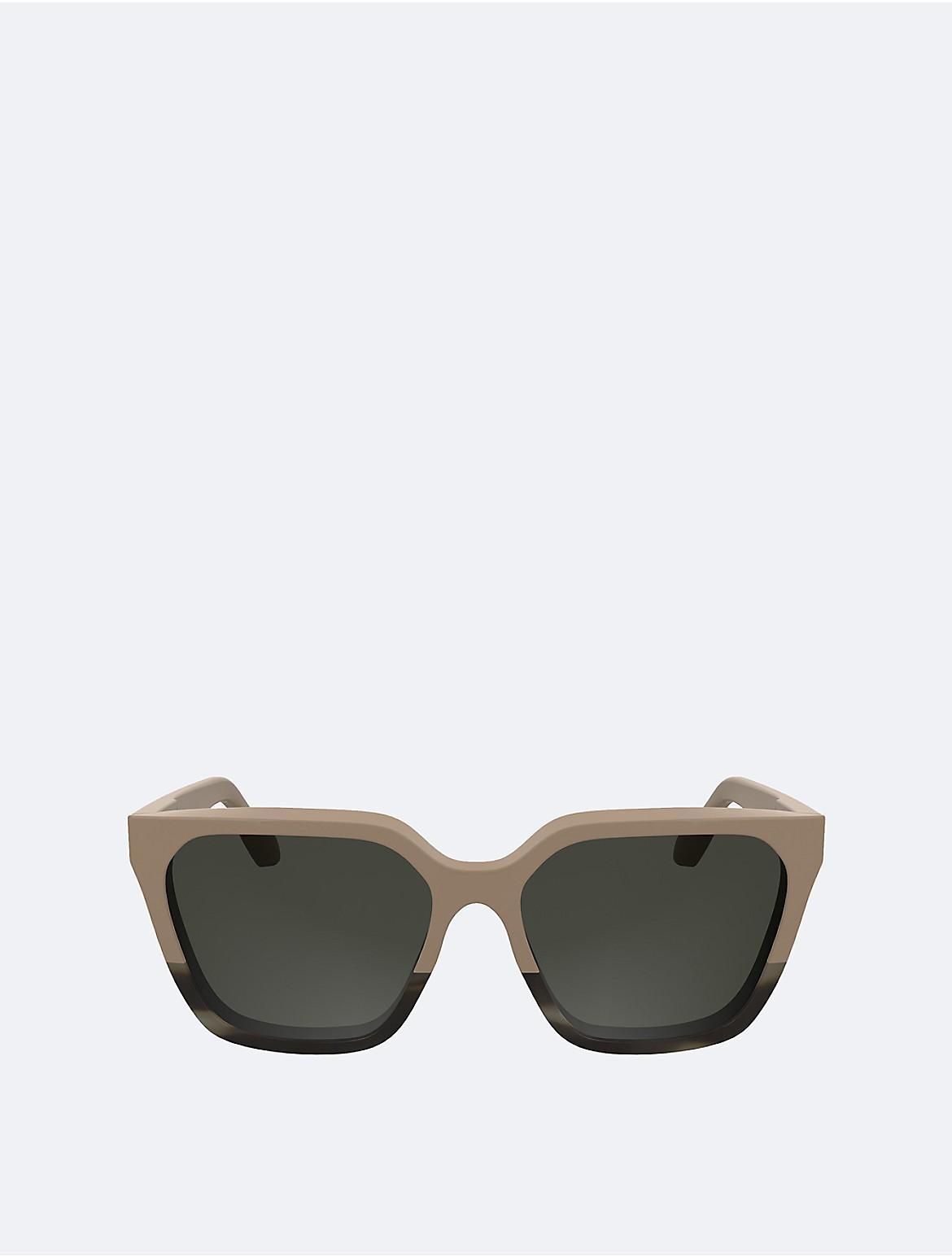 Calvin Klein Womens Acetate Modified Rectangle Sunglasses - Brown Product Image