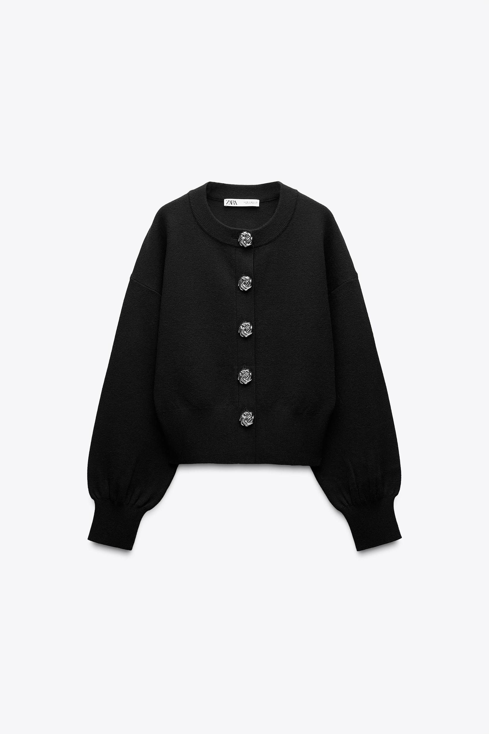 LARGE BUTTON KNIT CARDIGAN Product Image