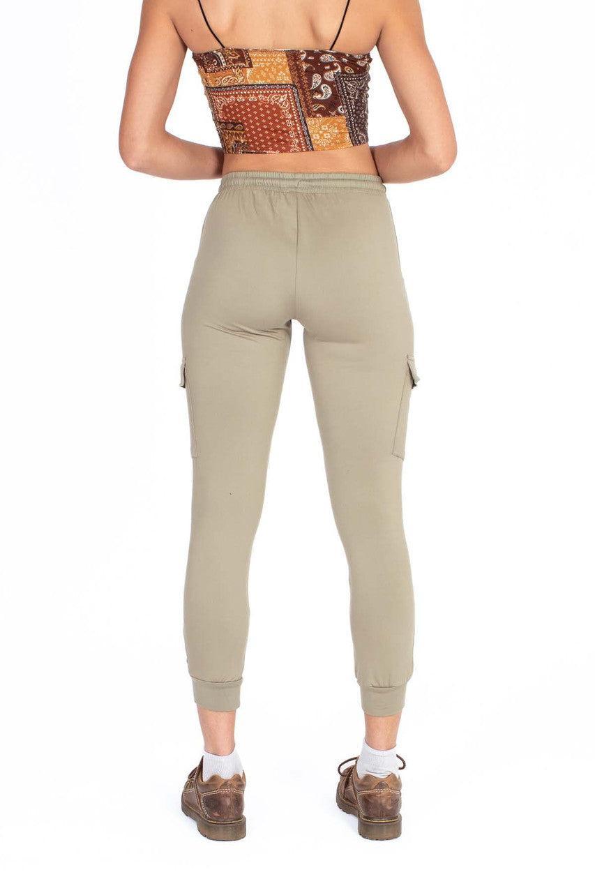 Army Green Cargo Pocket Lined Joggers Product Image